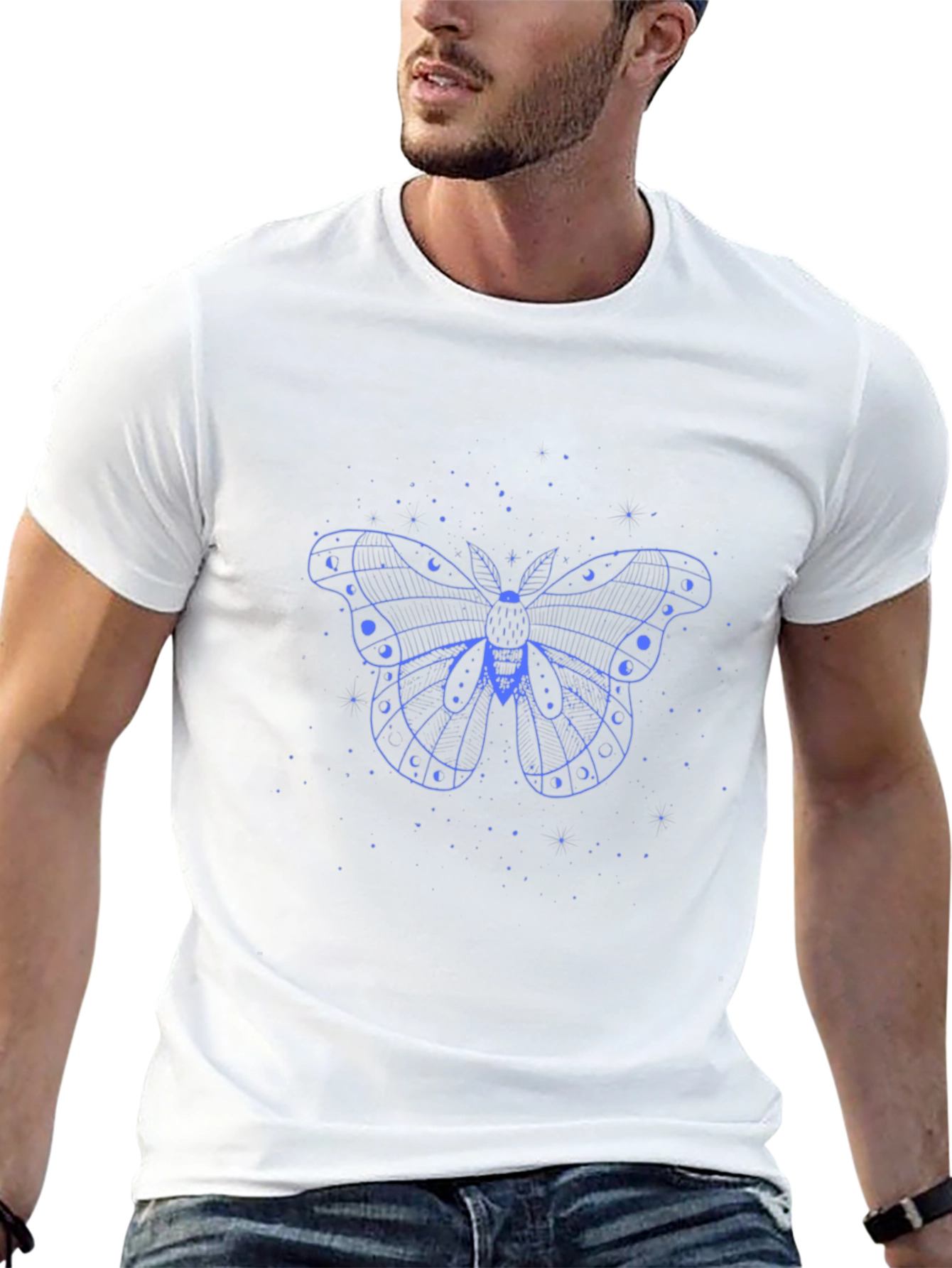 Moth Moon Phases Black T-Shirt
