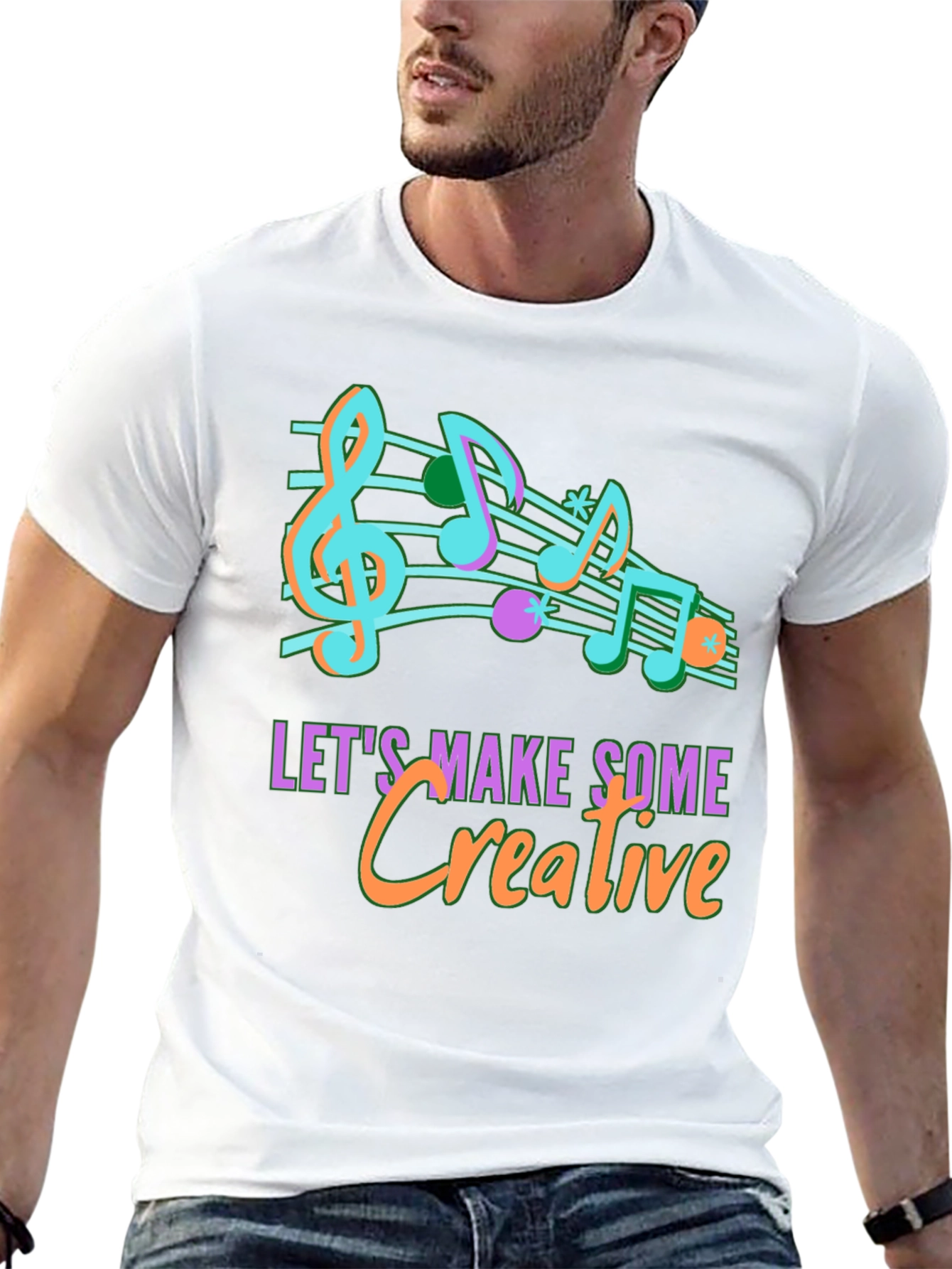 Creative Music Notes Graphic T-Shirt
