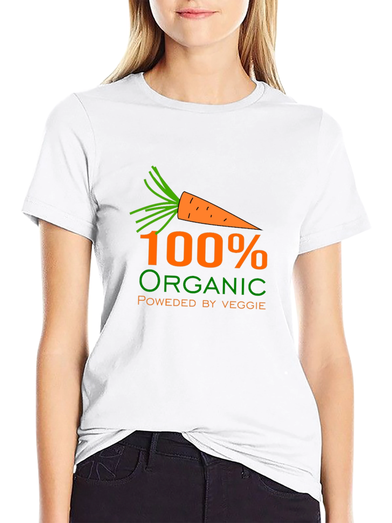 Organic Veggie T-Shirt - Black Comfort Fit