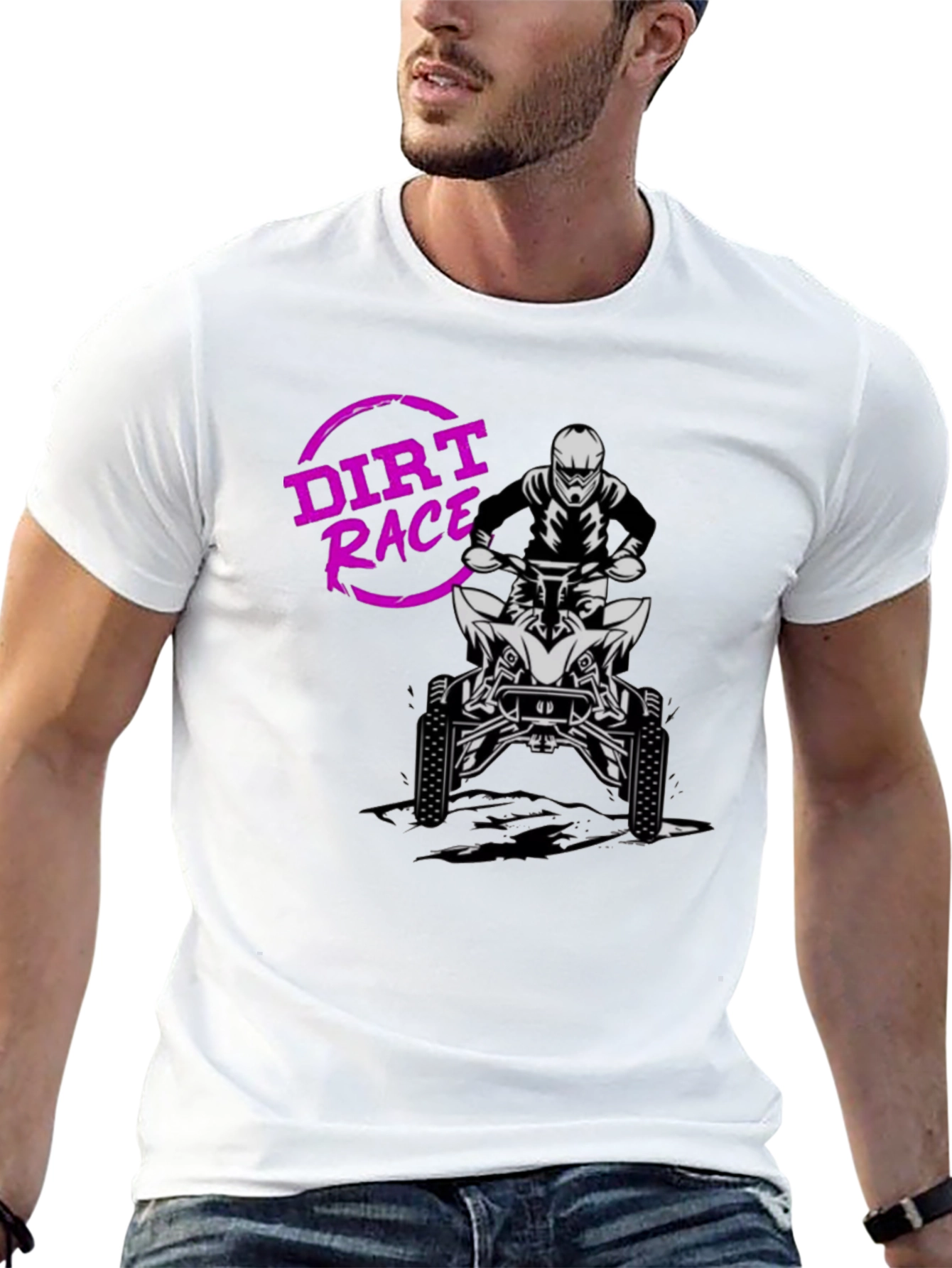 Dirt Race ATV Rider Graphic T-Shirt