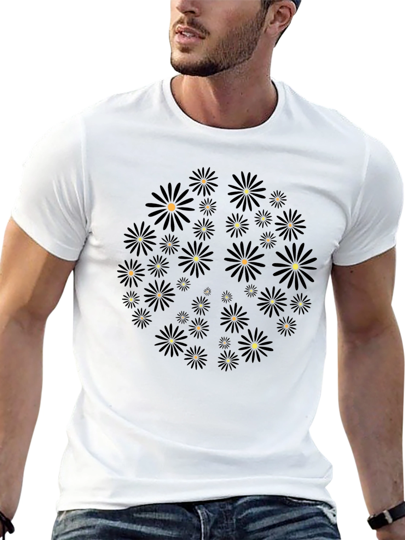 Floral Burst Black T-Shirt