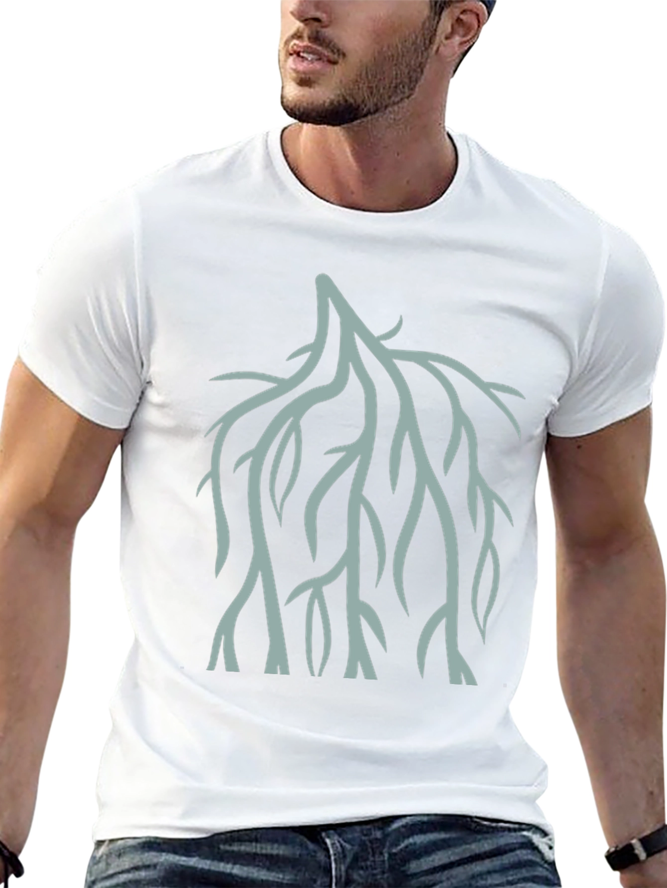 Abstract Branch Print Tee - Black Cotton