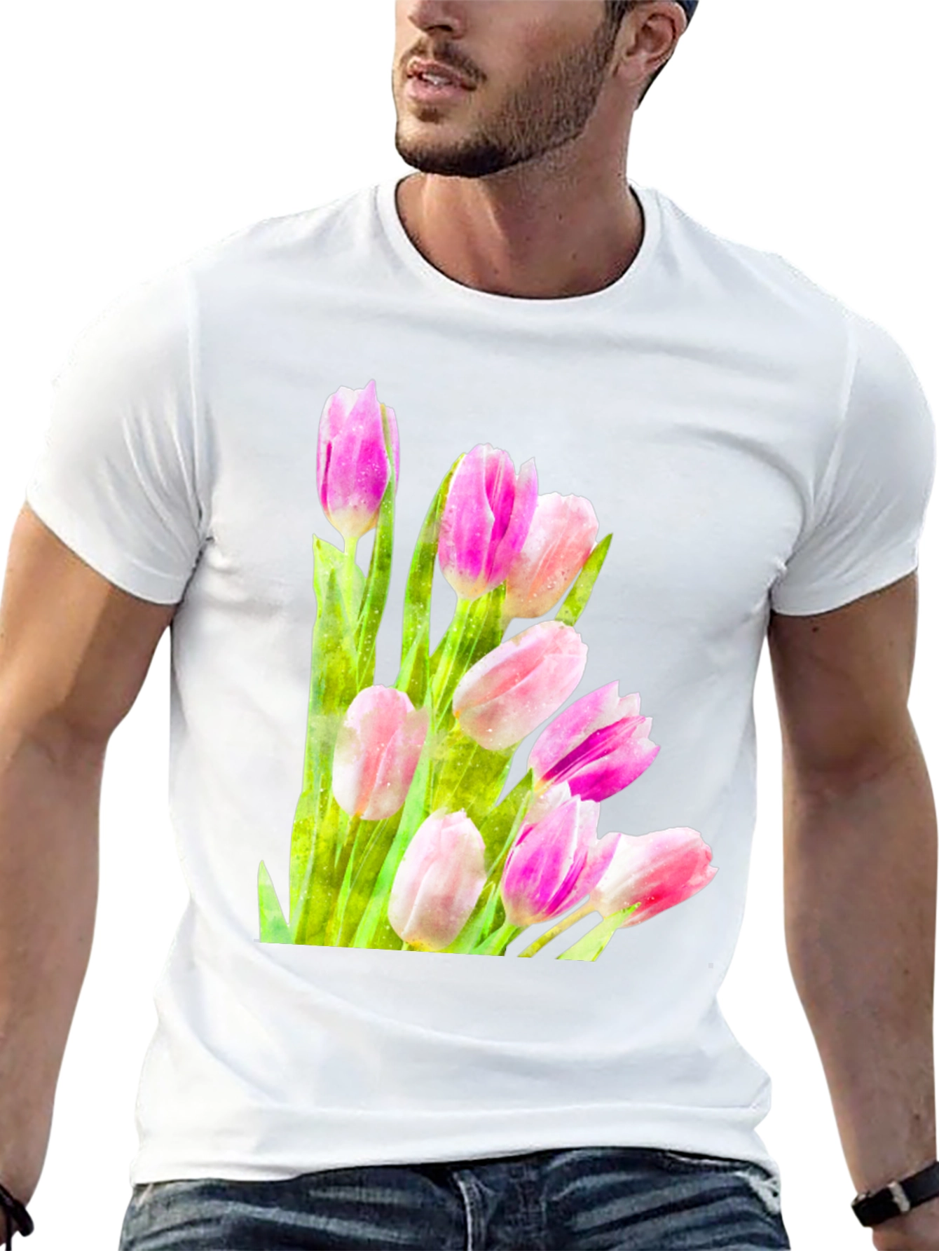 Tulip Bloom Tee - Floral Graphic T-Shirt