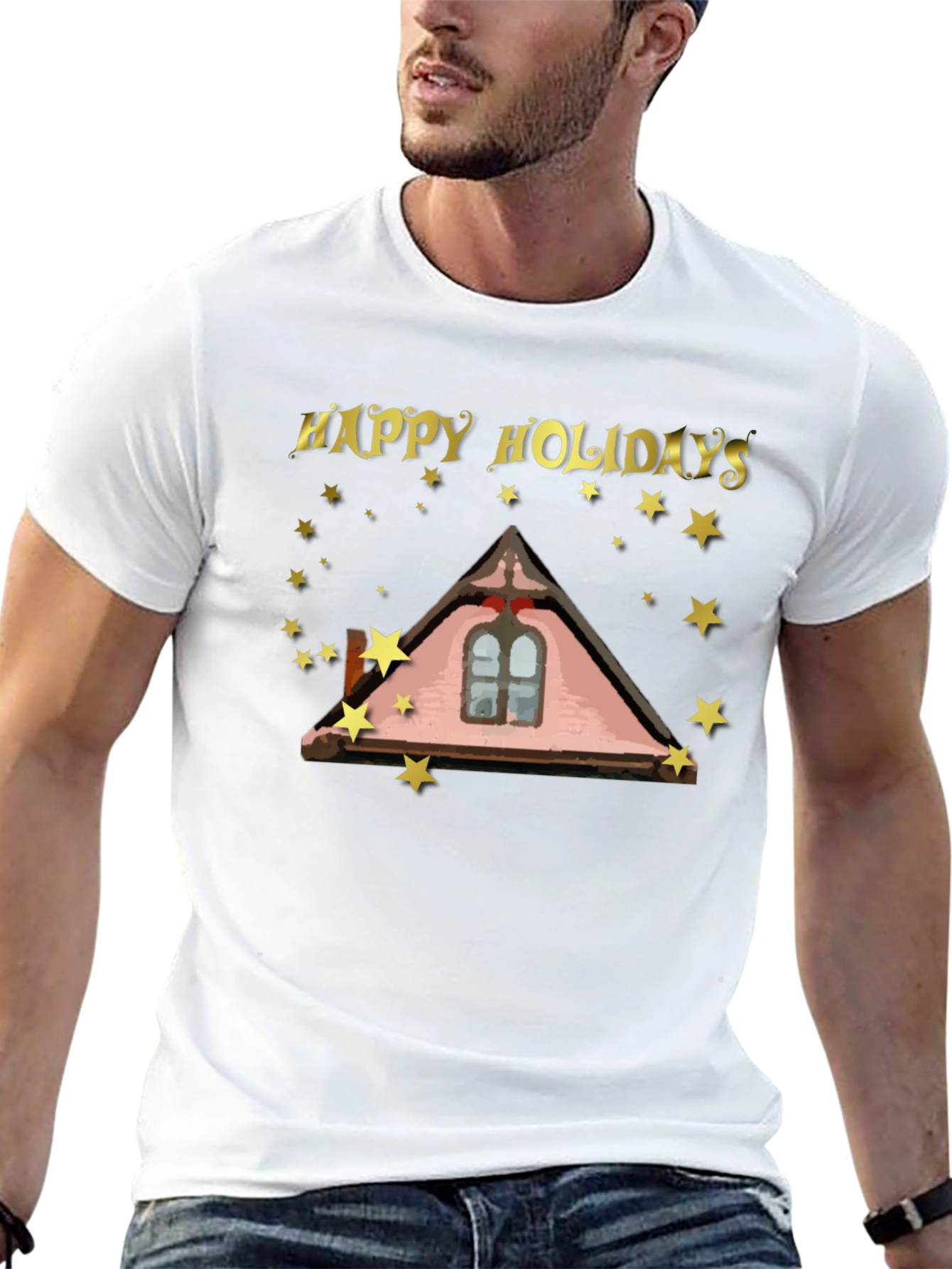 Happy Holidays Roofline Star T-Shirt