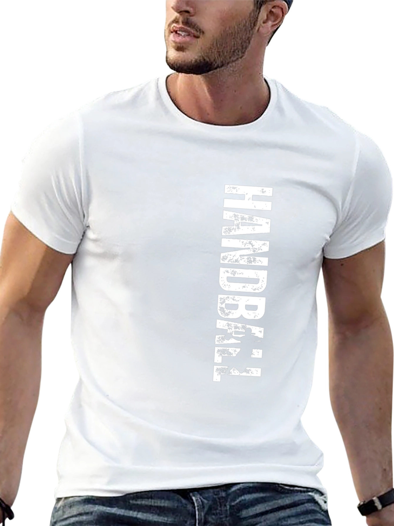 Handball Graphic Print T-Shirt - Black