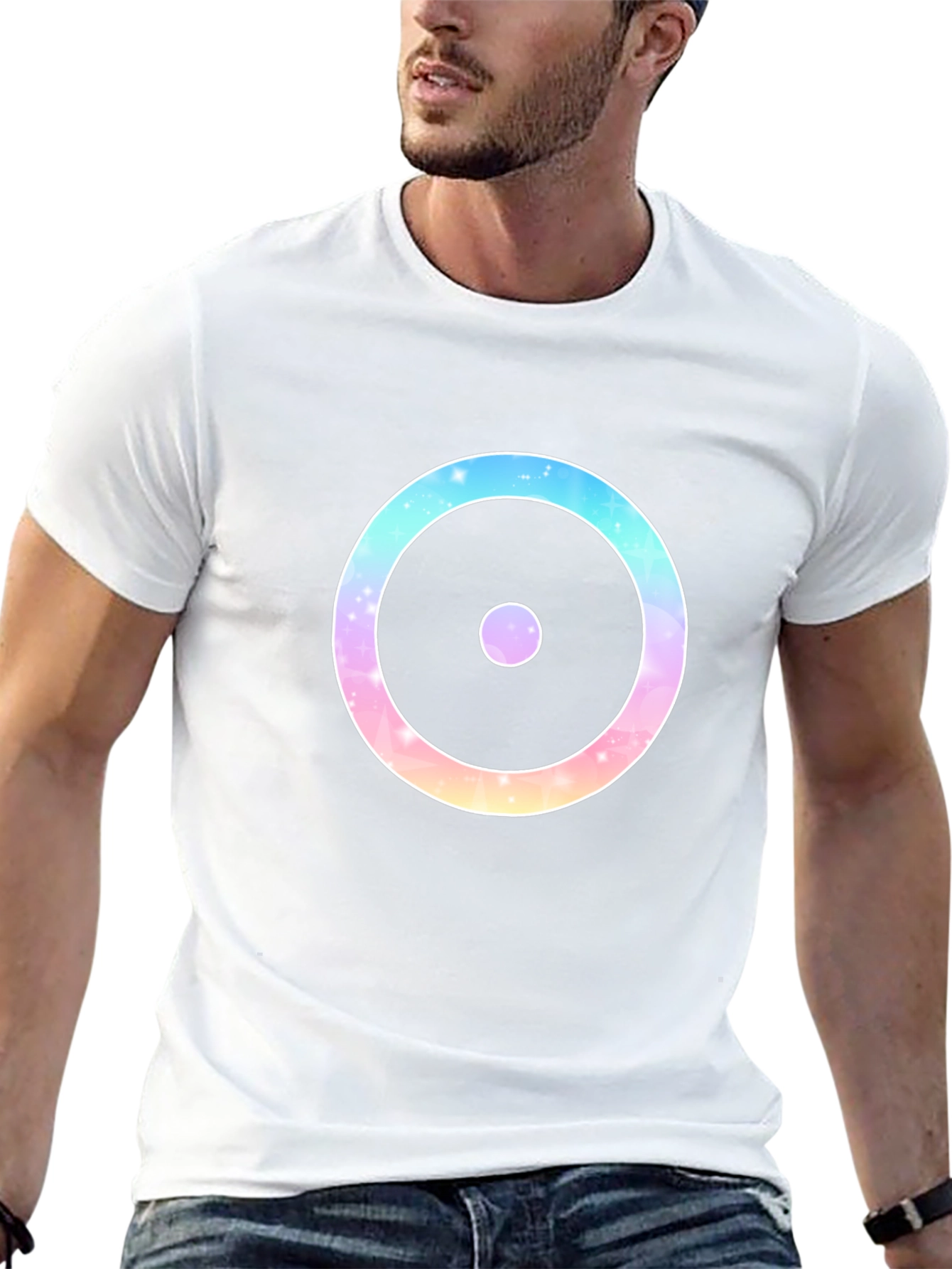 Galaxy Circle Graphic Black T-Shirt