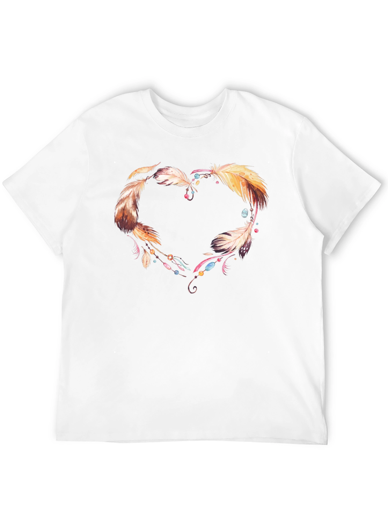 Feather Heart Graphic Tee - Unique Design Shirt