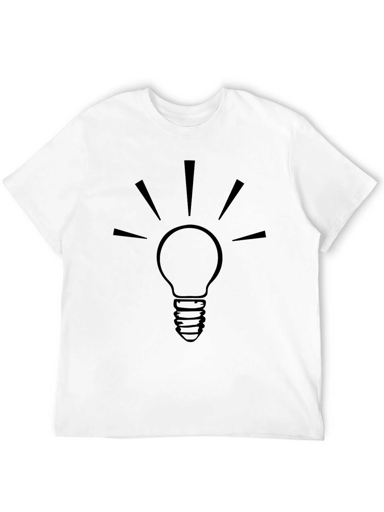 Mens Black Light Bulb Graphic T-Shirt