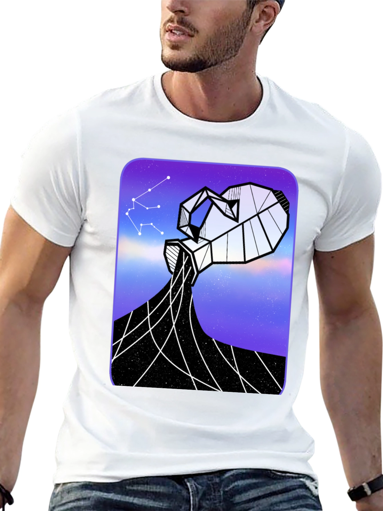 Aquarius Constellation Graphic Tee - Black