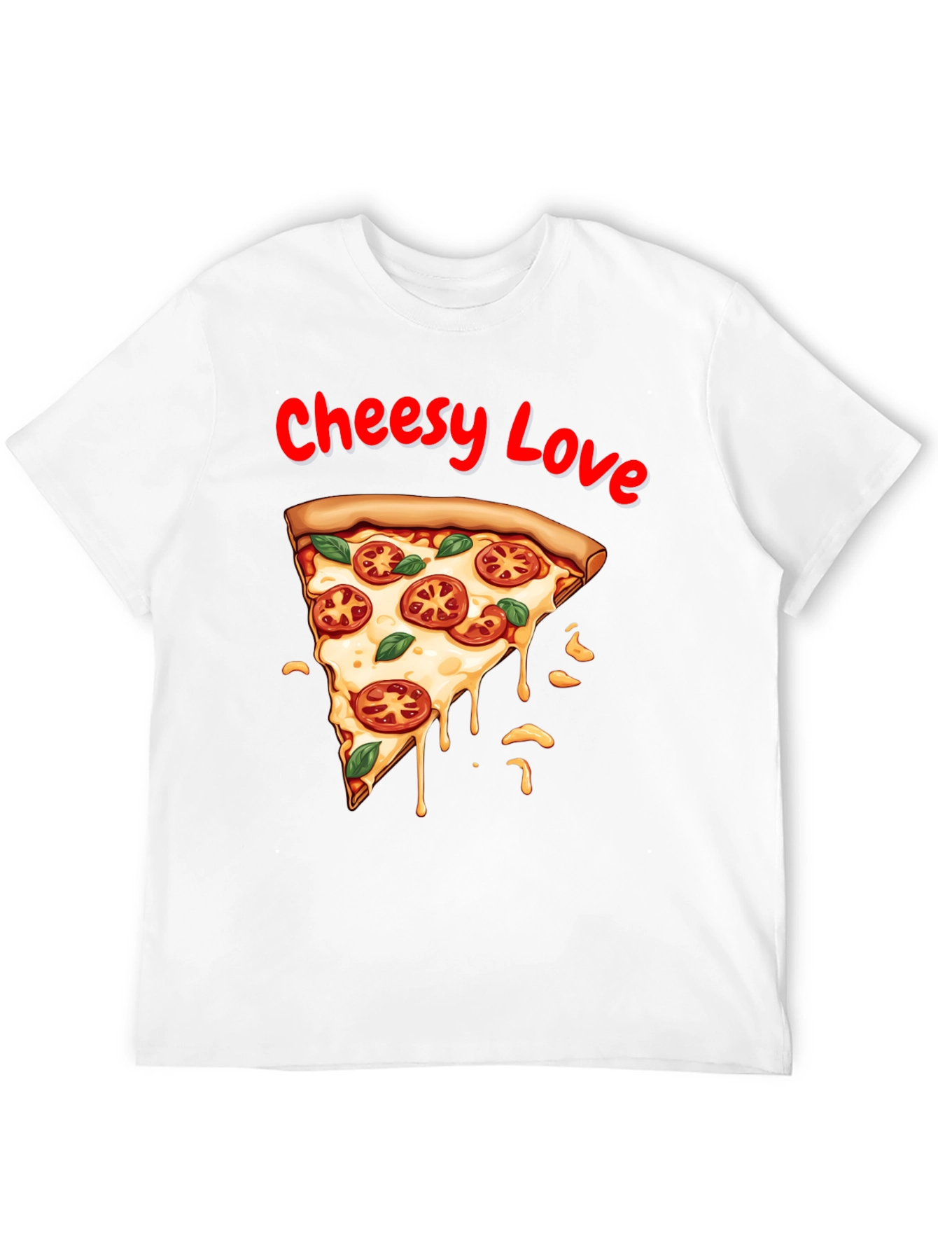 Cheesy Love Pizza Graphic T-Shirt