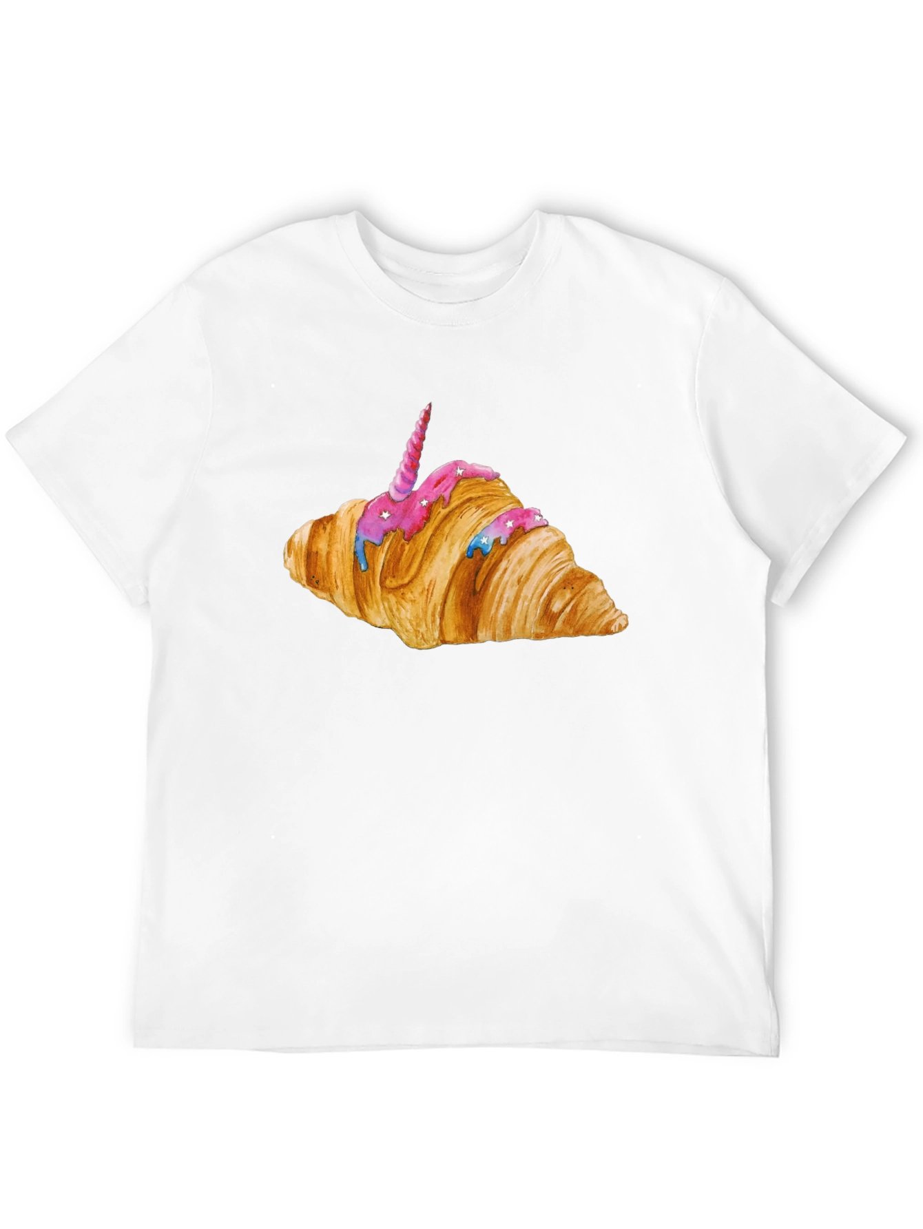 Unicorn Croissant Graphic T-Shirt - Black