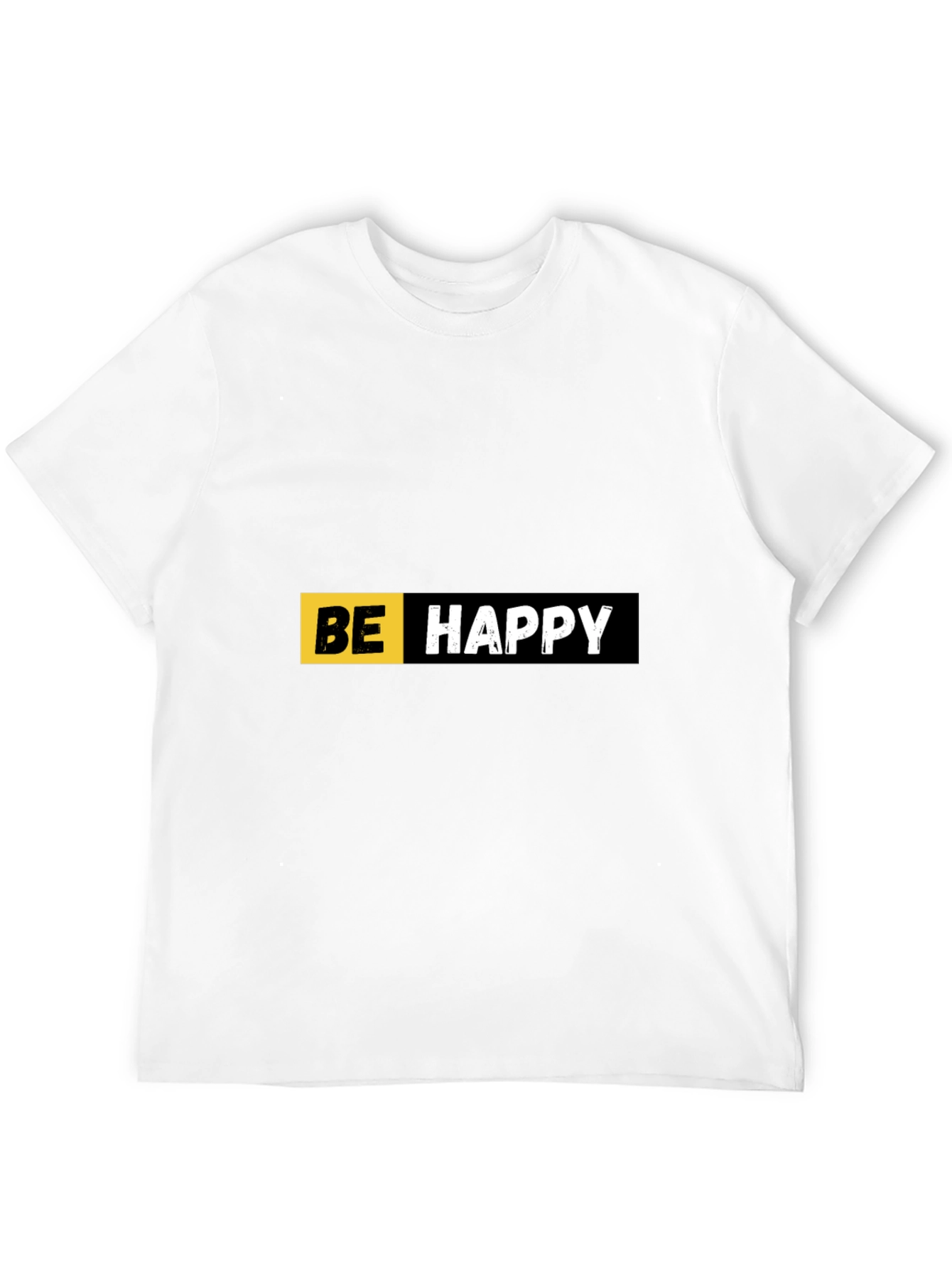 Be Happy Graphic Print Black T-Shirt