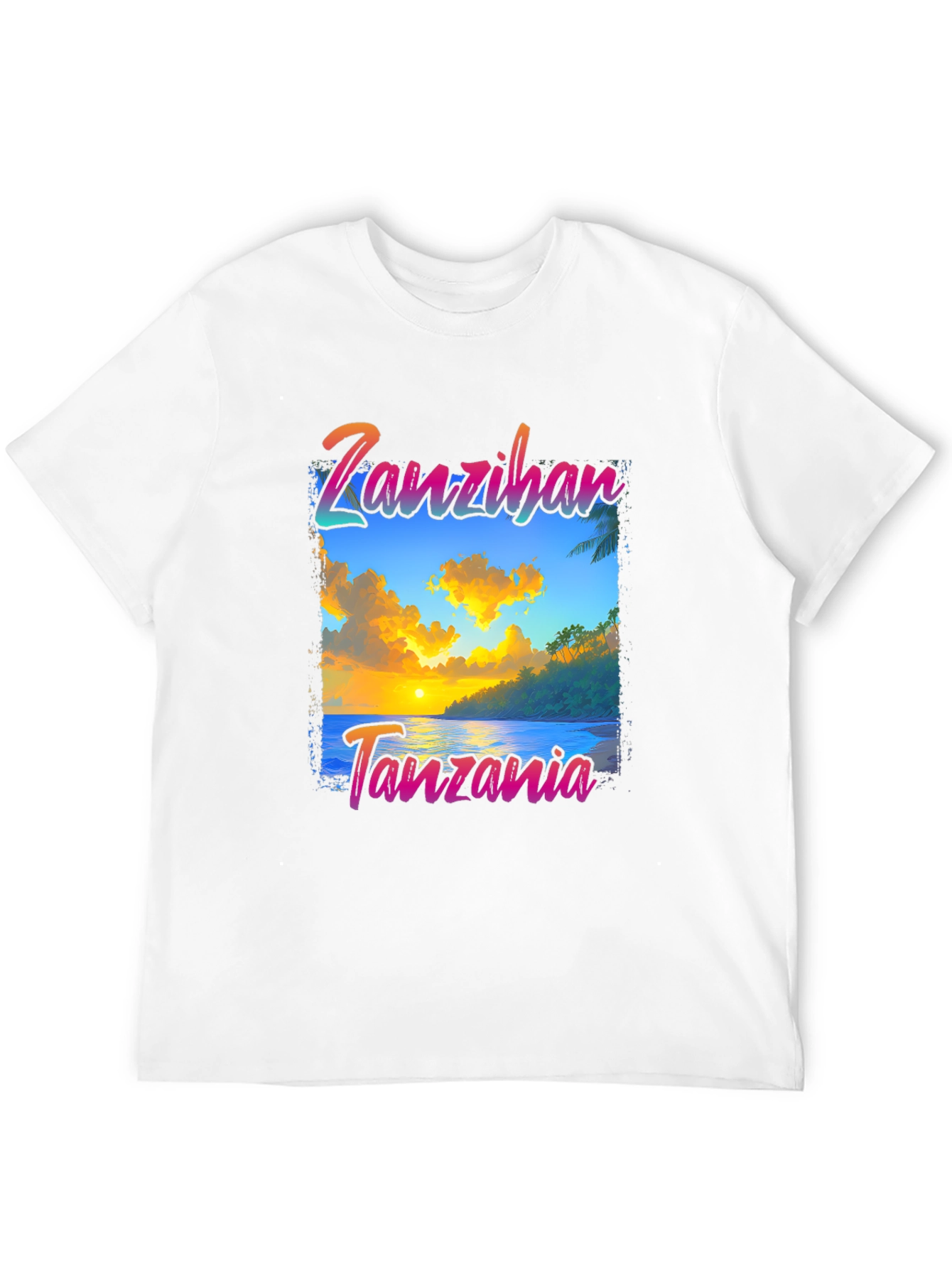 Zanzibar Tanzania T-Shirt - Beach Sunset Design