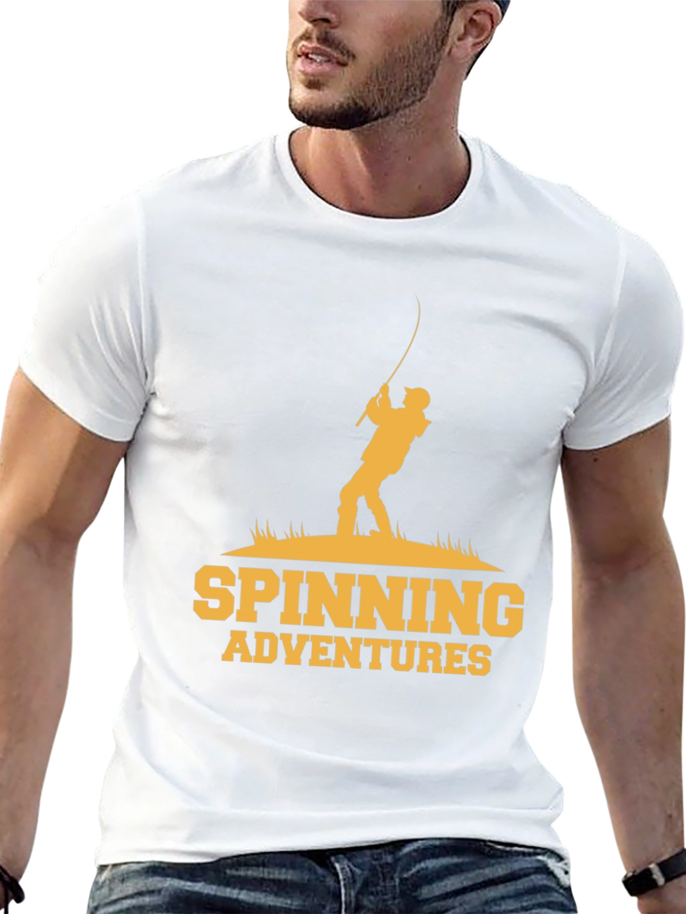 Spinning Adventures Black Graphic Tee - Fishing Lovers Shirt