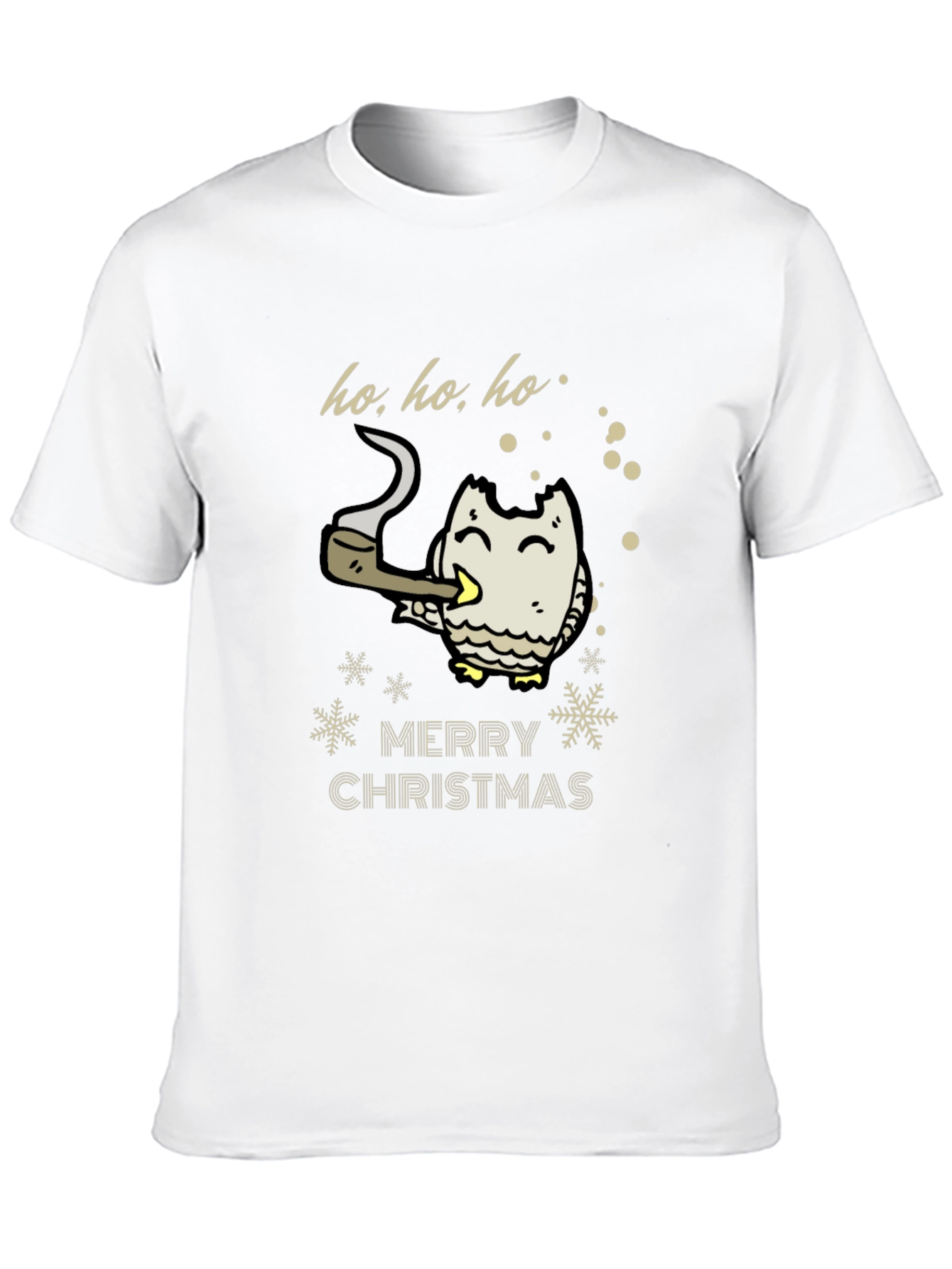 Merry Christmas Owl Smoking Pipe T-Shirt