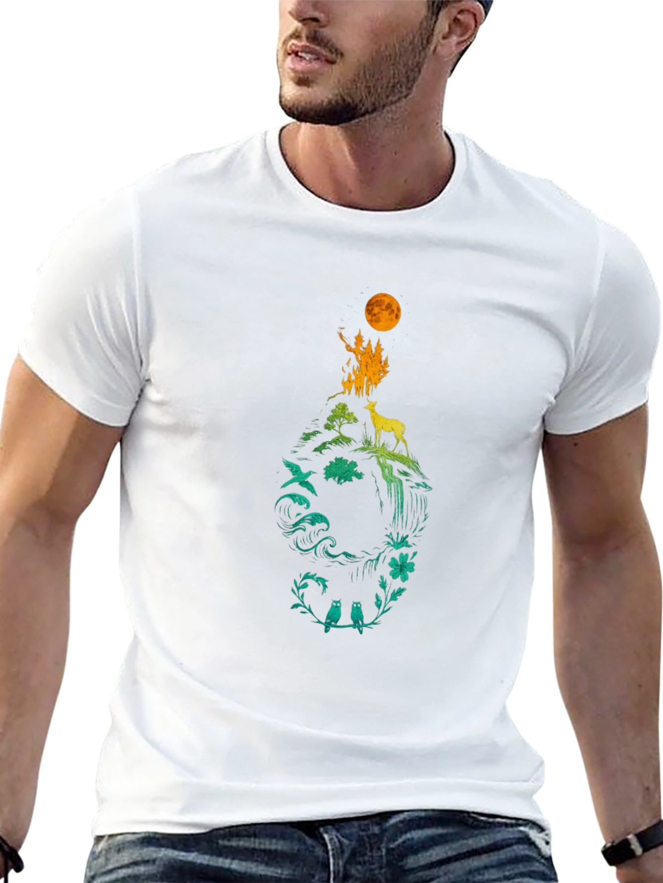 Nature Silhouette Graphic Tee - Eco Friendly Design
