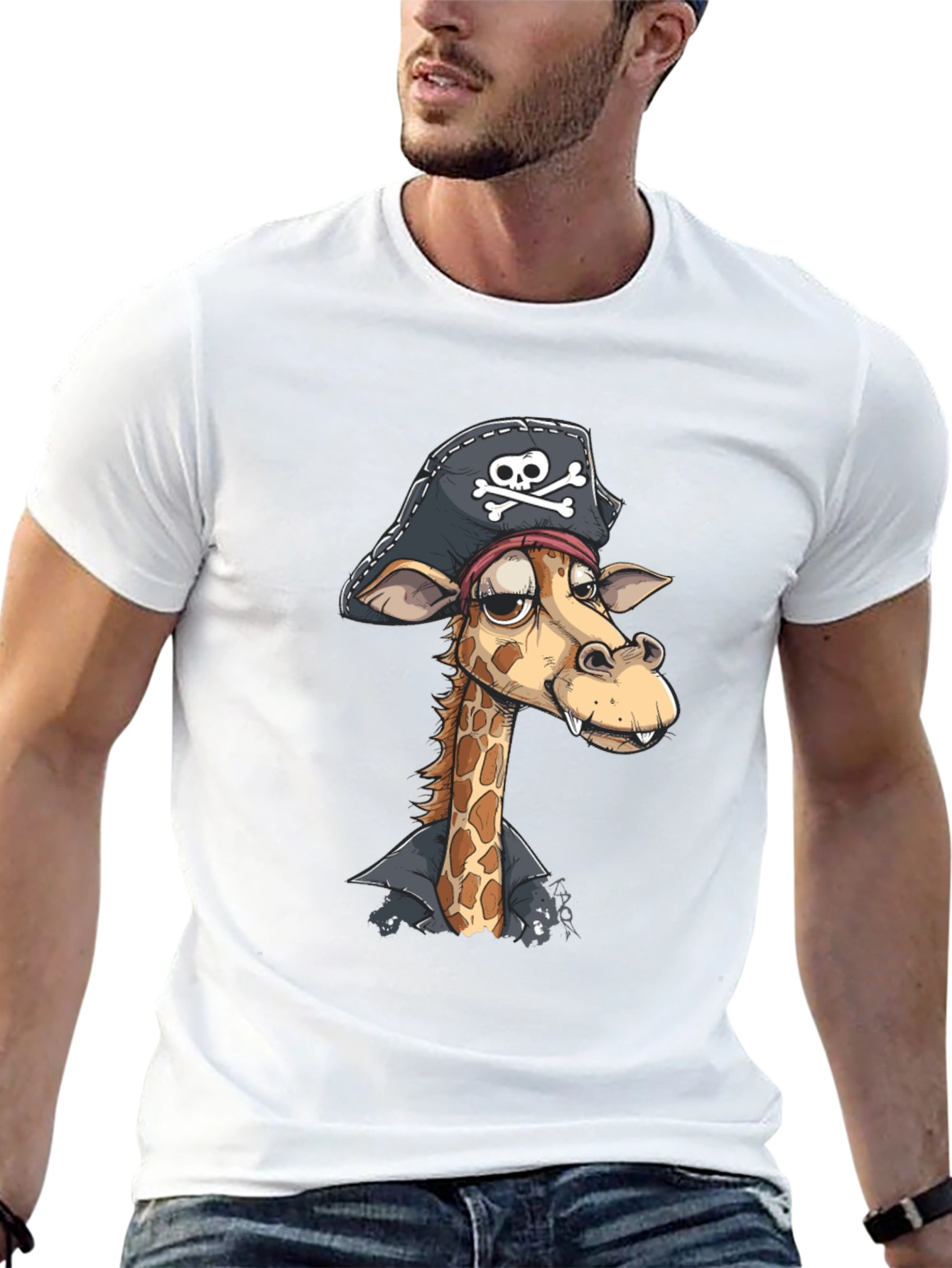 Pirate Giraffe Graphic T-Shirt