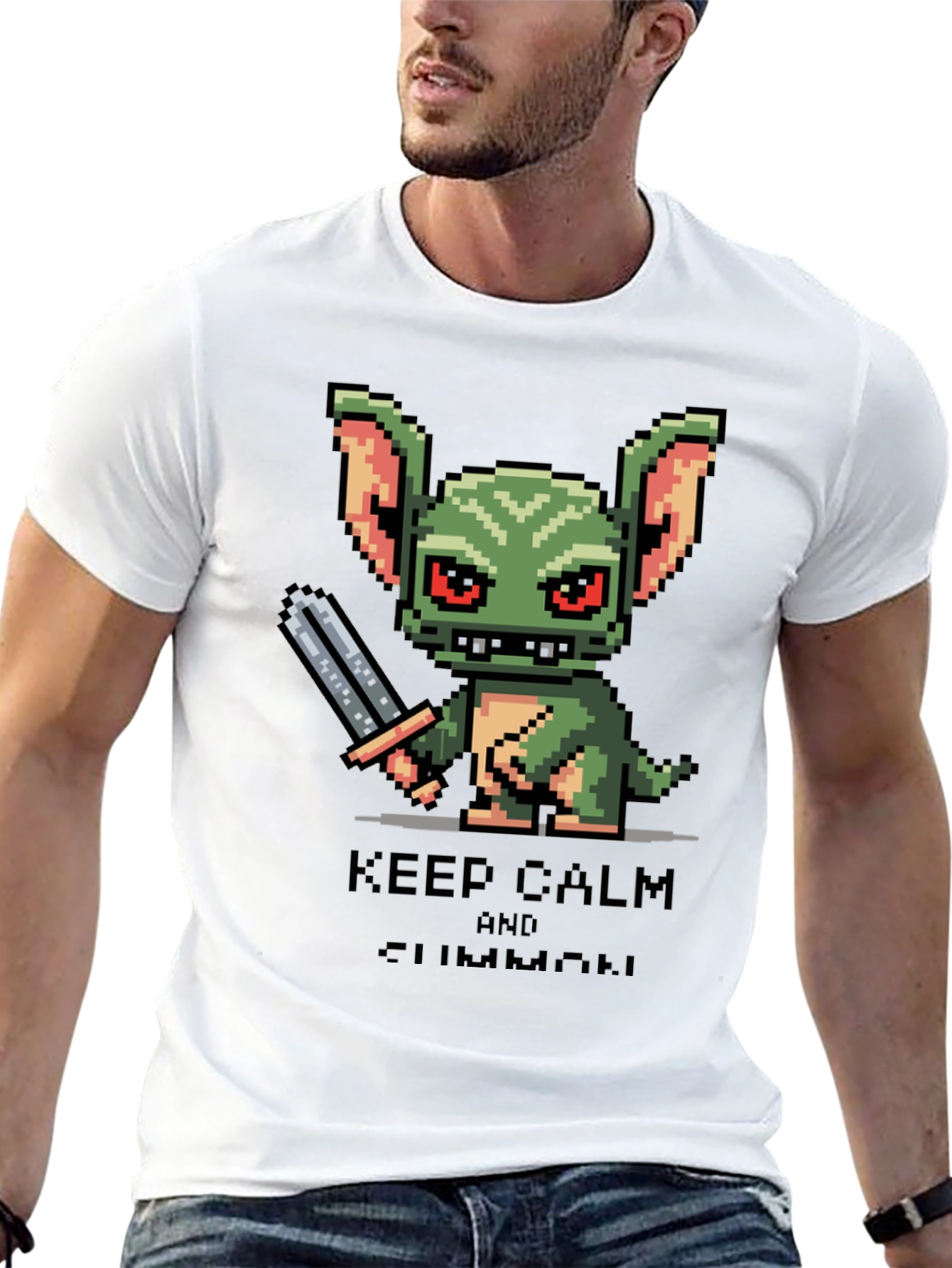Keep Calm and Summon Pixel Art T-Shirt