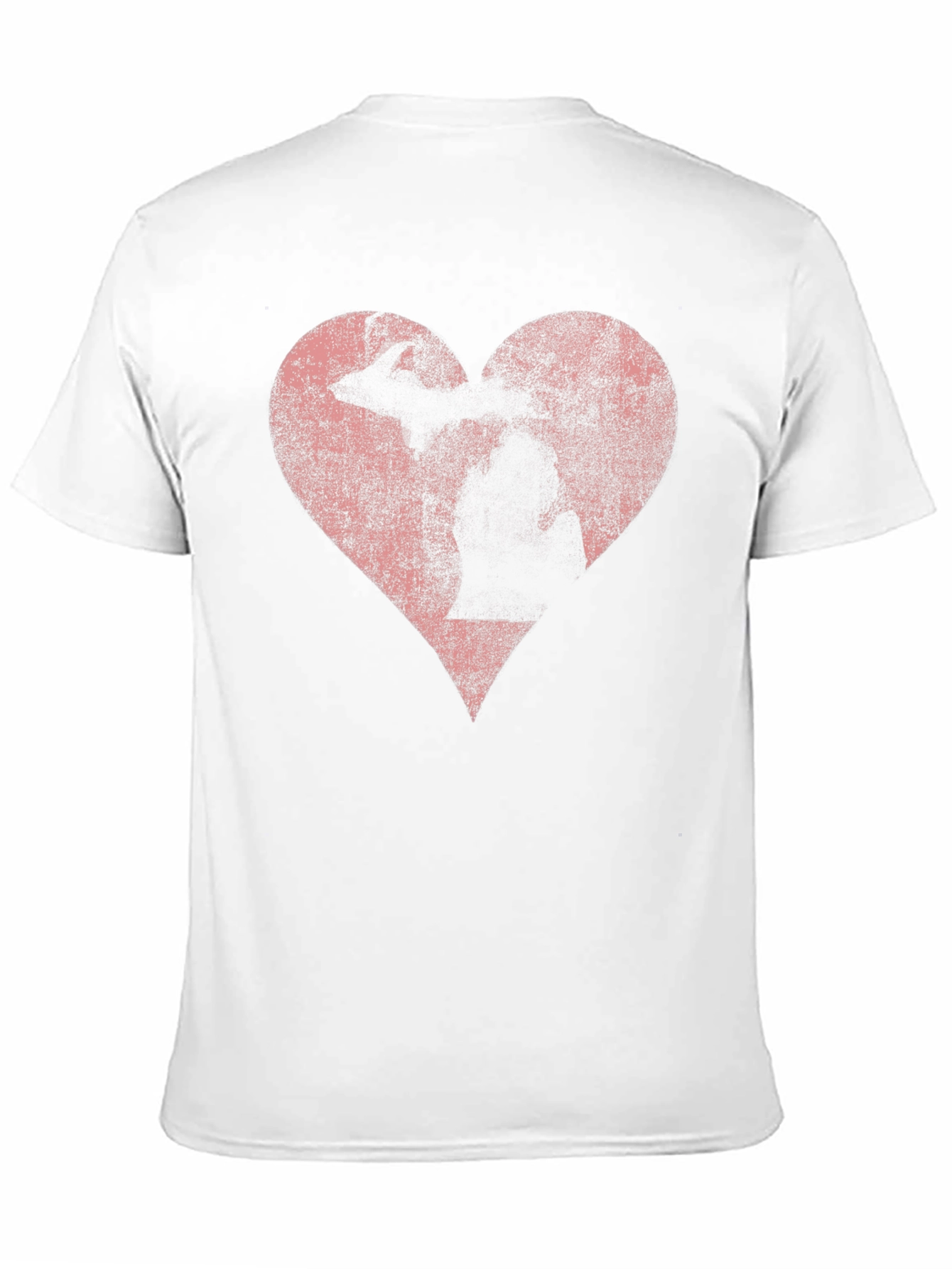 Michigan Love Heart Graphic Tee - Distressed Print