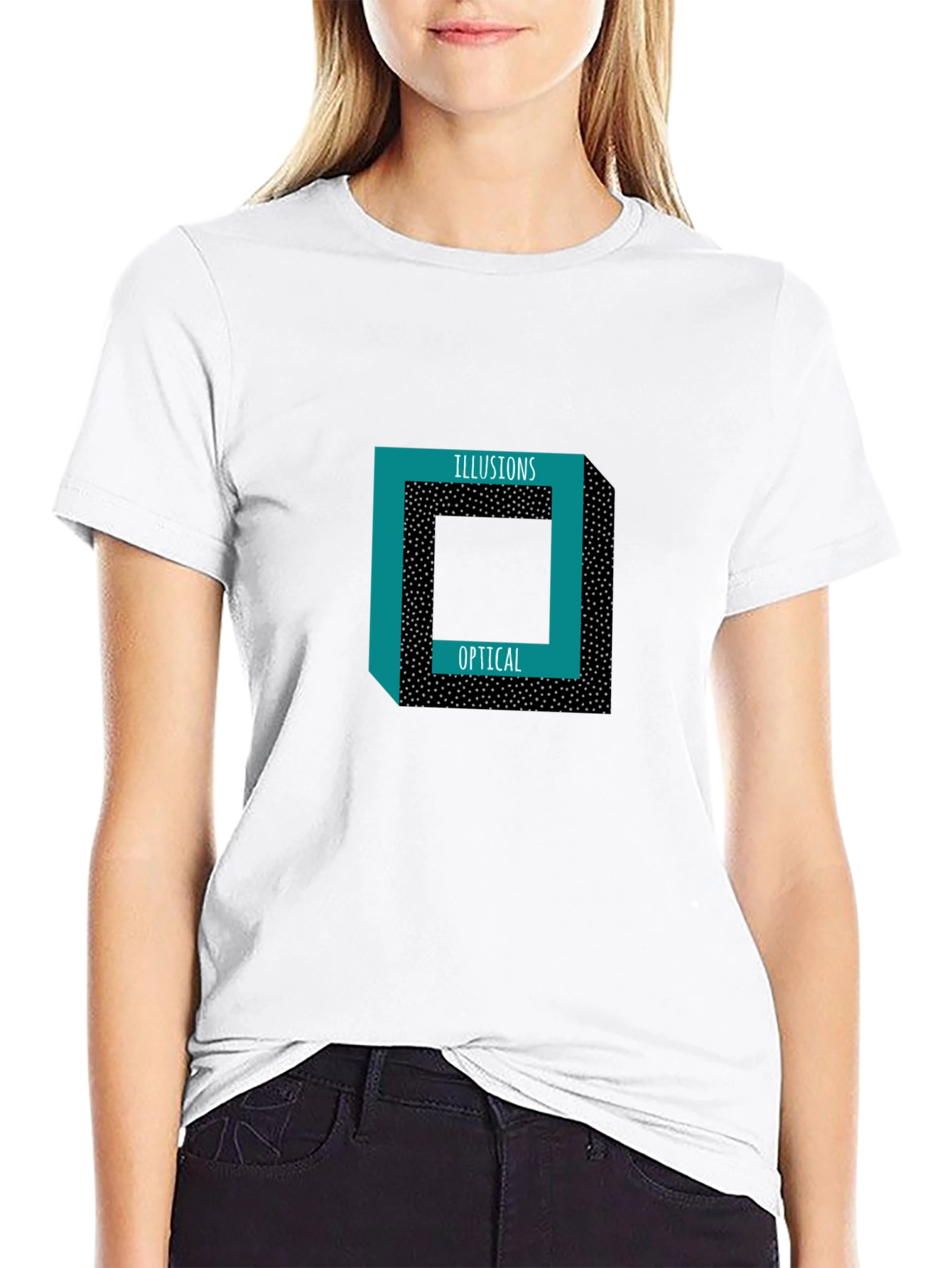 Optical Illusions Graphic Tee - Stylish Black T-Shirt