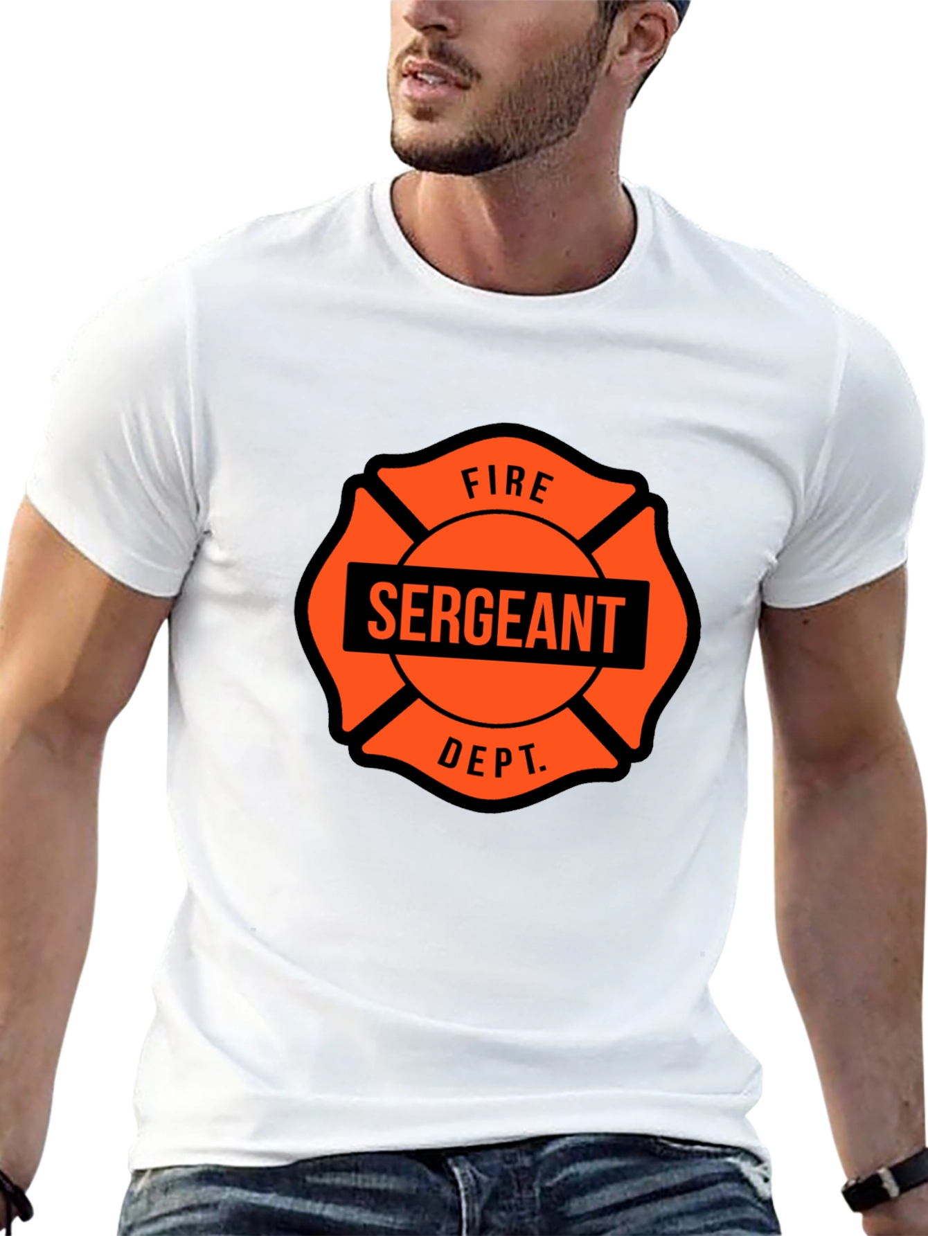 Fire Sergeant Maltese Cross Graphic T-Shirt