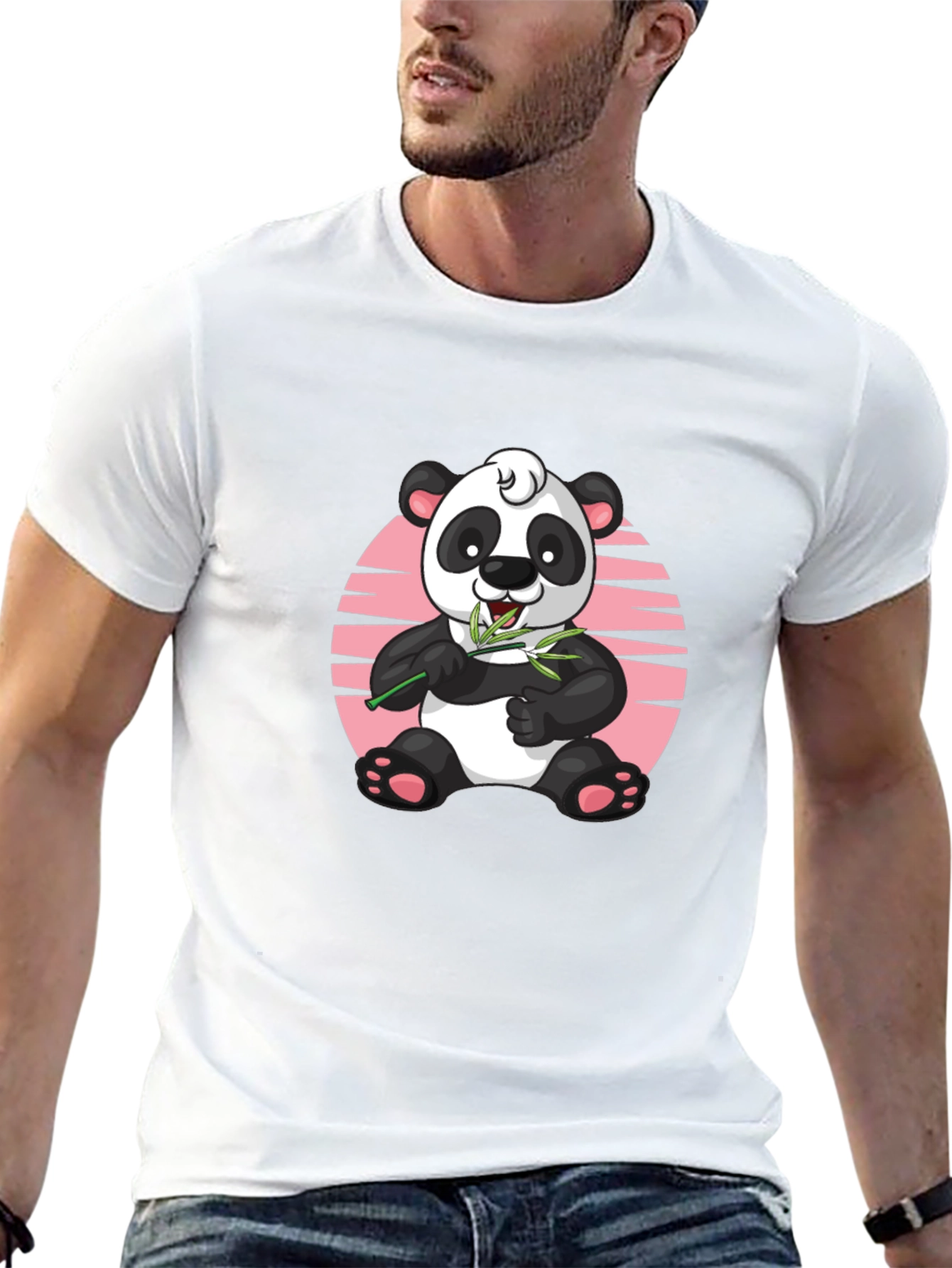 Cute Panda Graphic Tee - Unisex Black T-Shirt