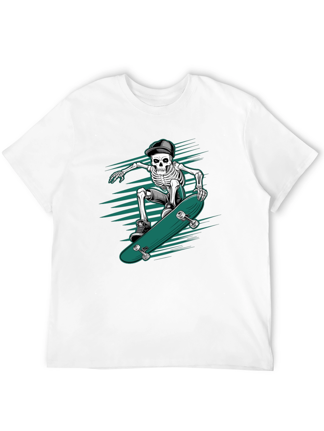 Skateboarding Skeleton Graphic Tee - Cool & Edgy Design