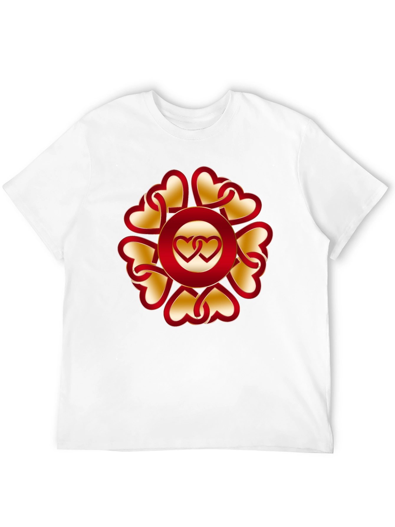 Heart Pattern Black T-Shirt