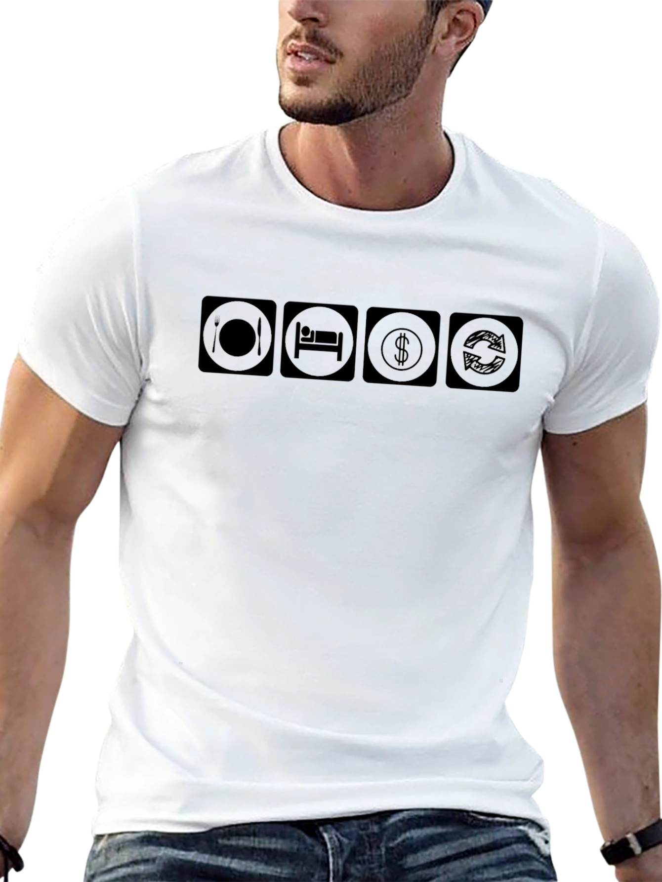 Eat Sleep Hustle Repeat Black T-Shirt