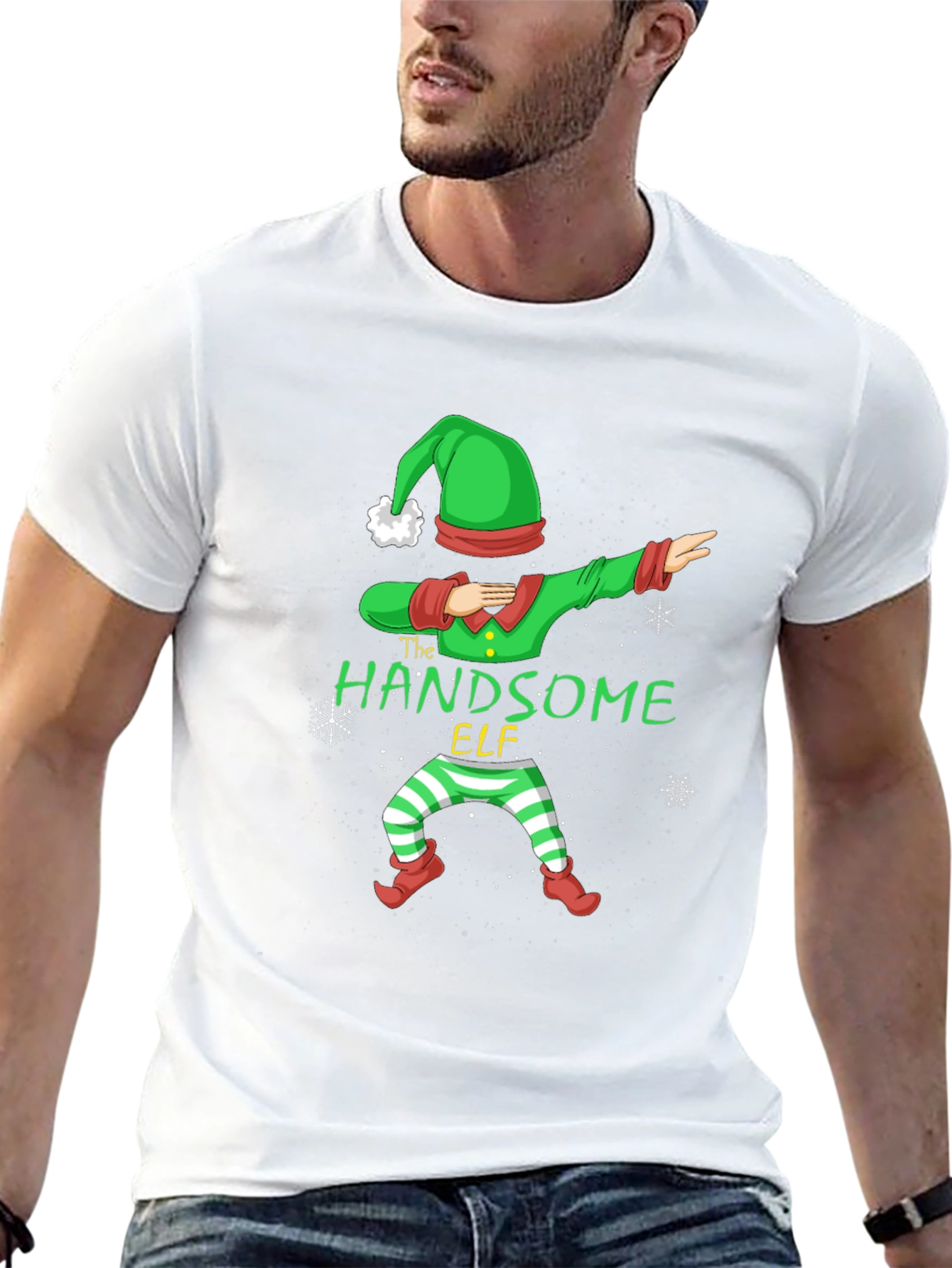 Handsome Elf Dabbing Christmas T-Shirt