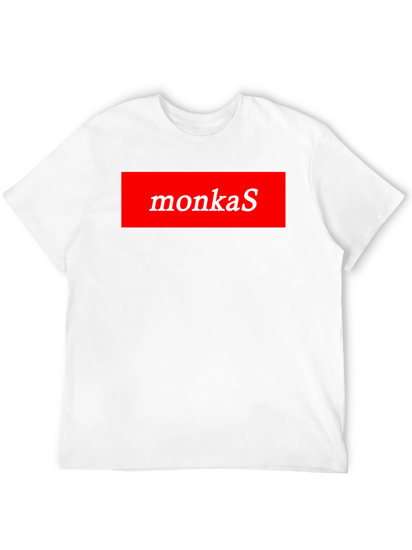 MonkaS Red Box Logo Black T-Shirt
