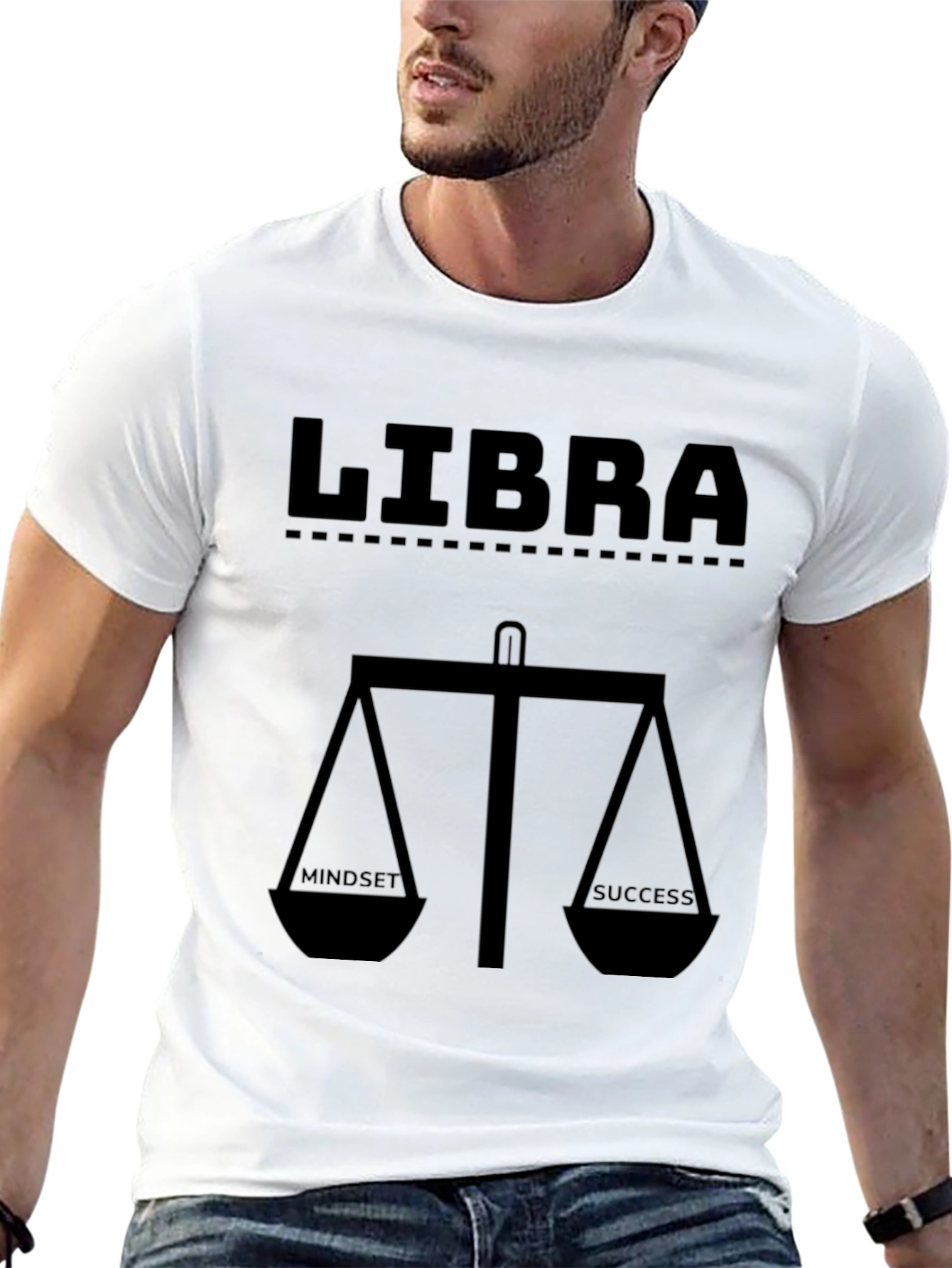 Libra Zodiac Mindset & Success Black T-Shirt