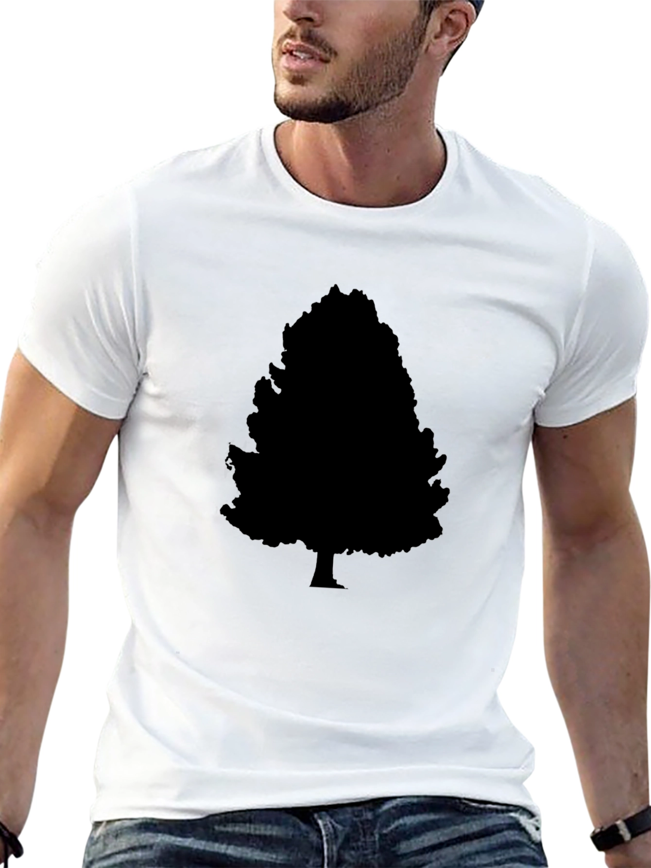 Black Tree Silhouette Graphic T-Shirt