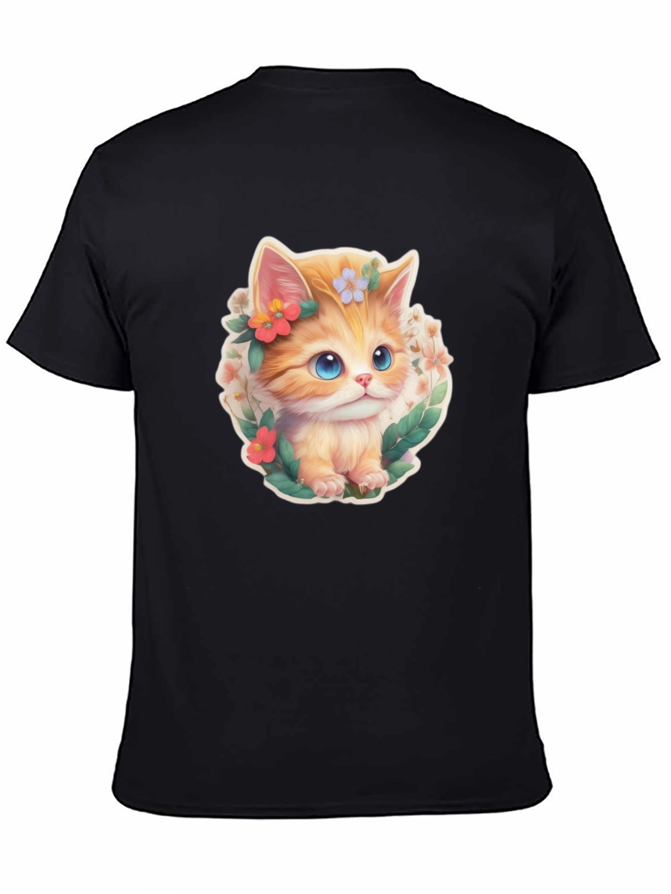 Cute Kitten Floral T-Shirt