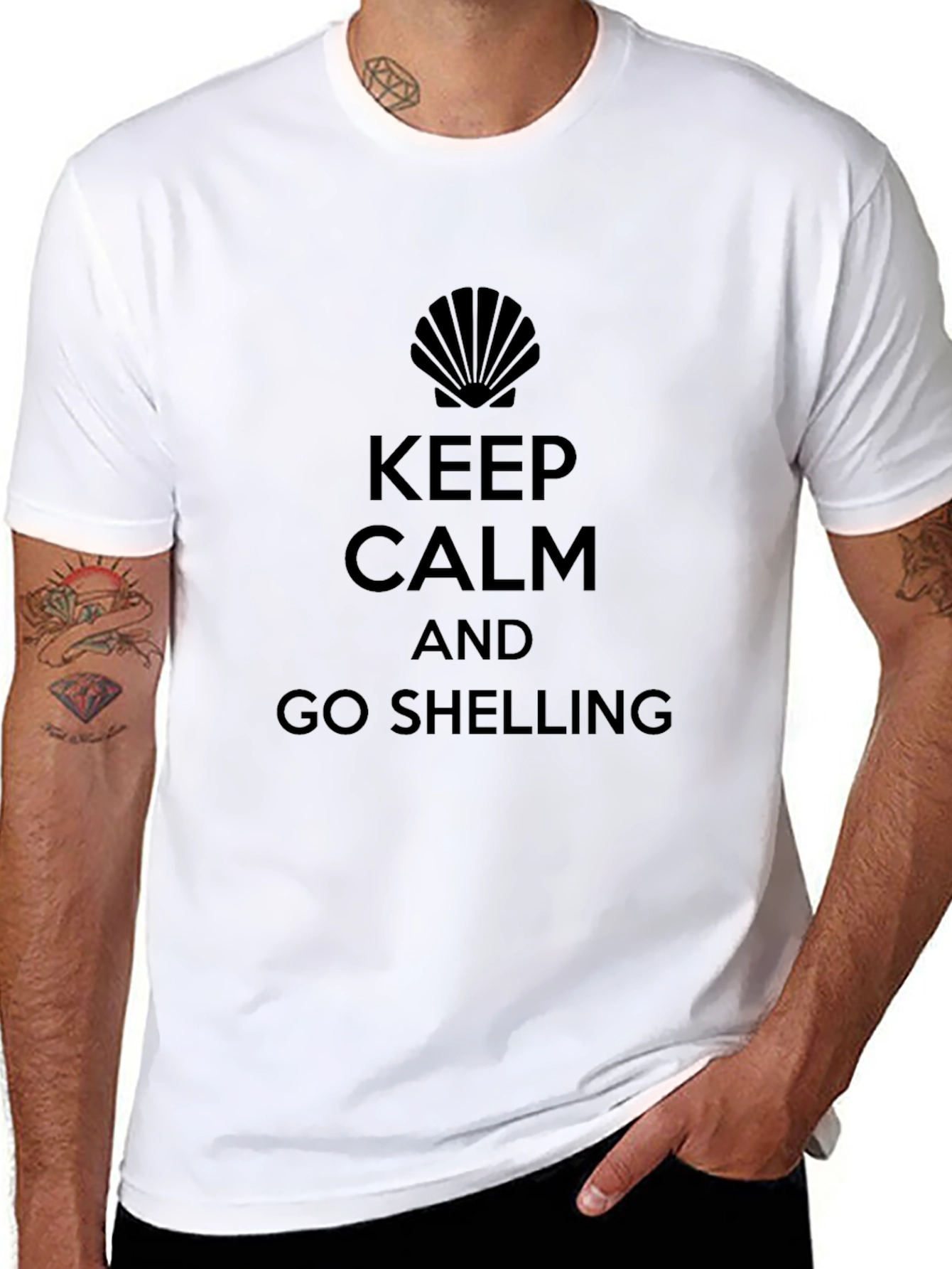 Keep Calm and Go Shelling Black T-Shirt