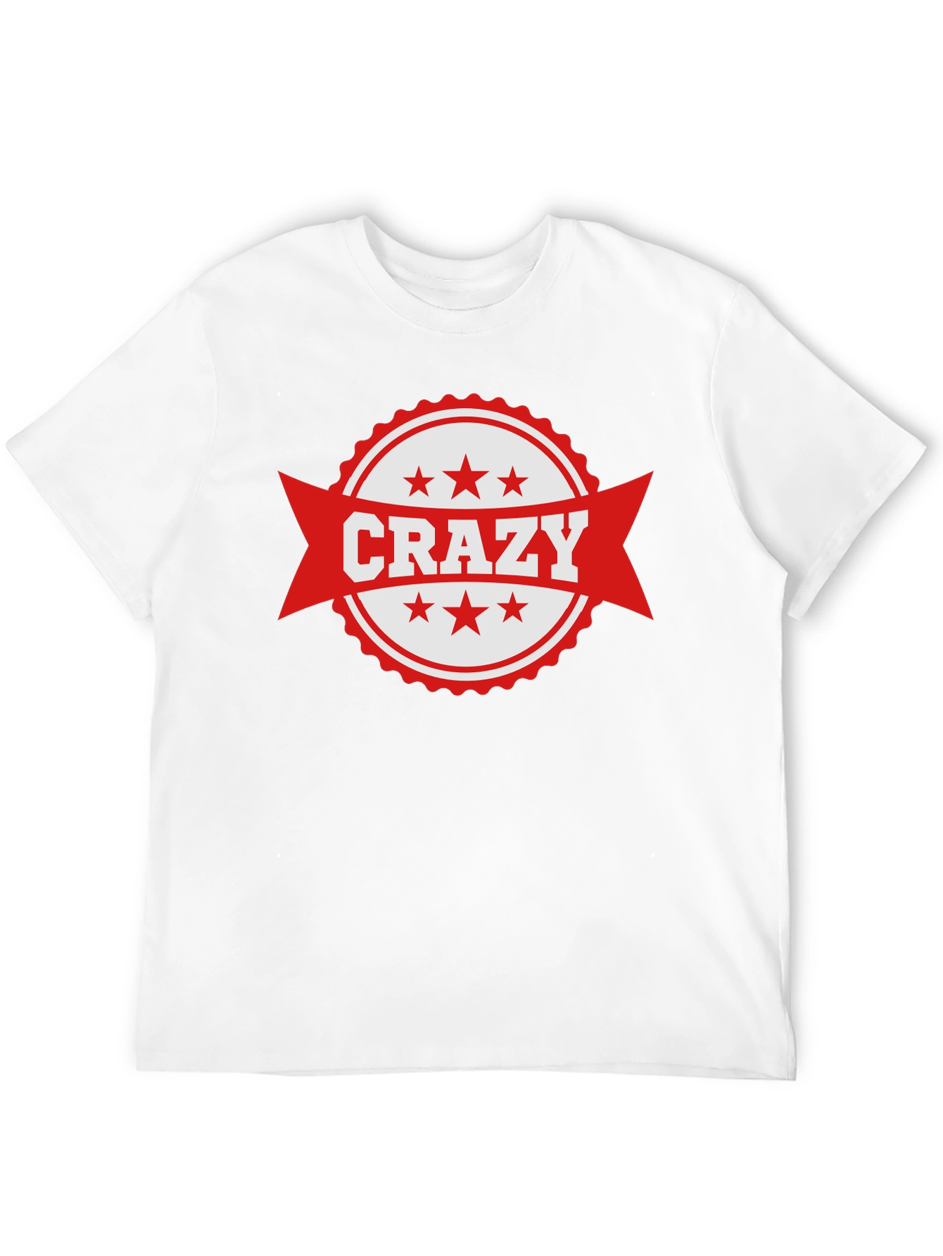Mens Crazy Graphic Print Black T-Shirt