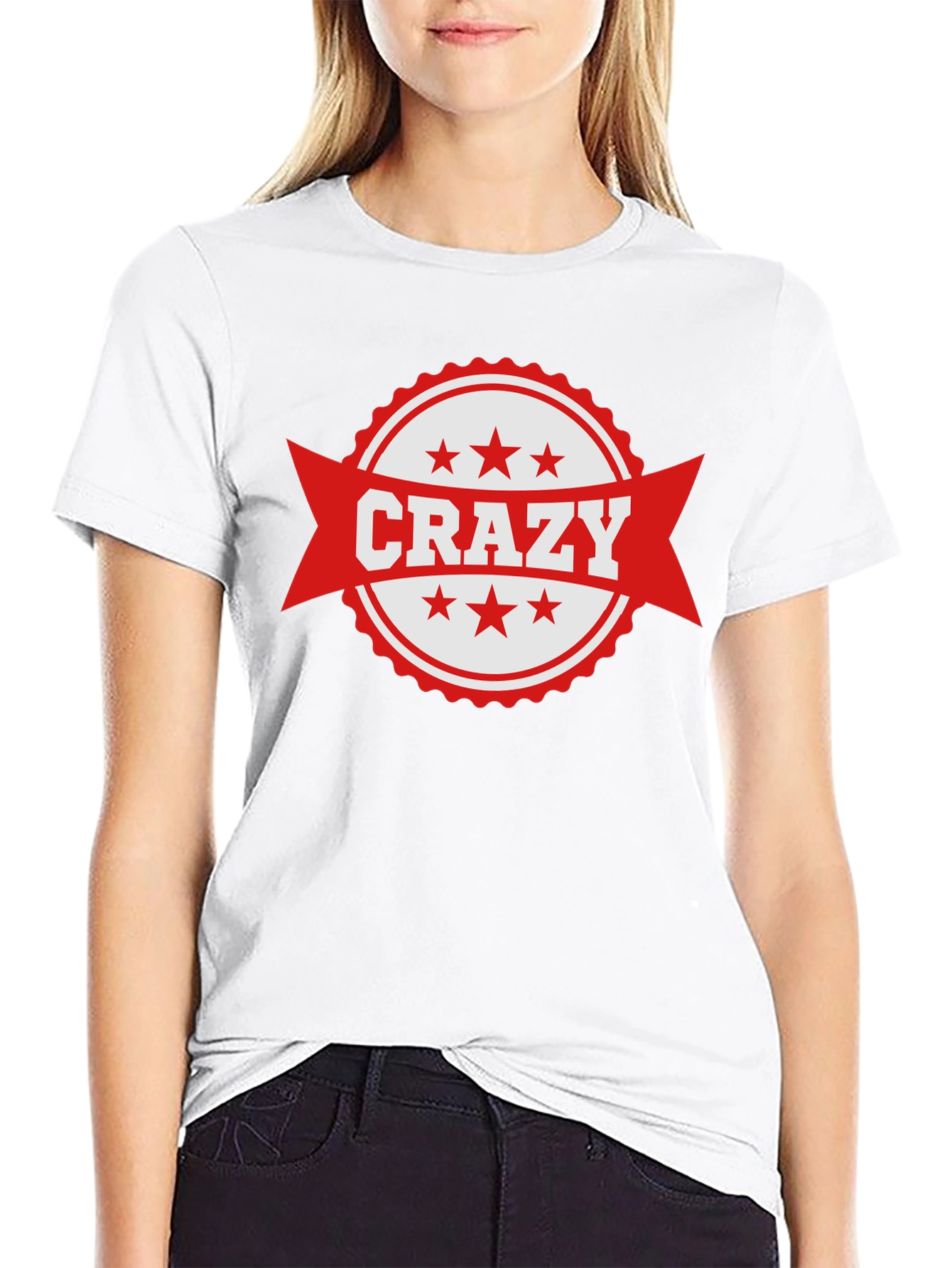 Mens Crazy Graphic Print Black T-Shirt