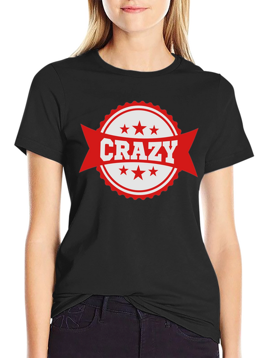 Mens Crazy Graphic Print Black T-Shirt