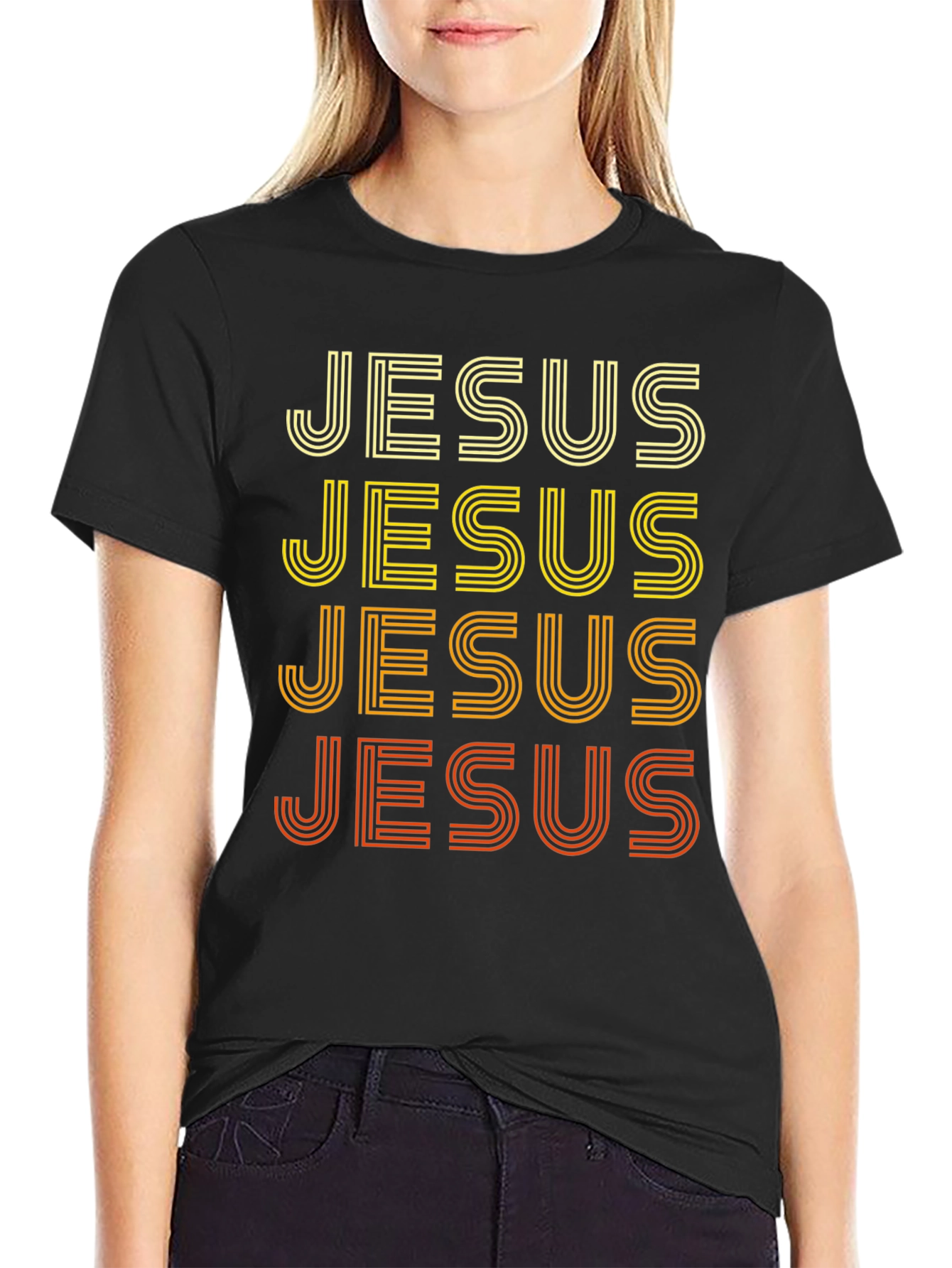 Retro Jesus T-Shirt - Black Graphic Tee