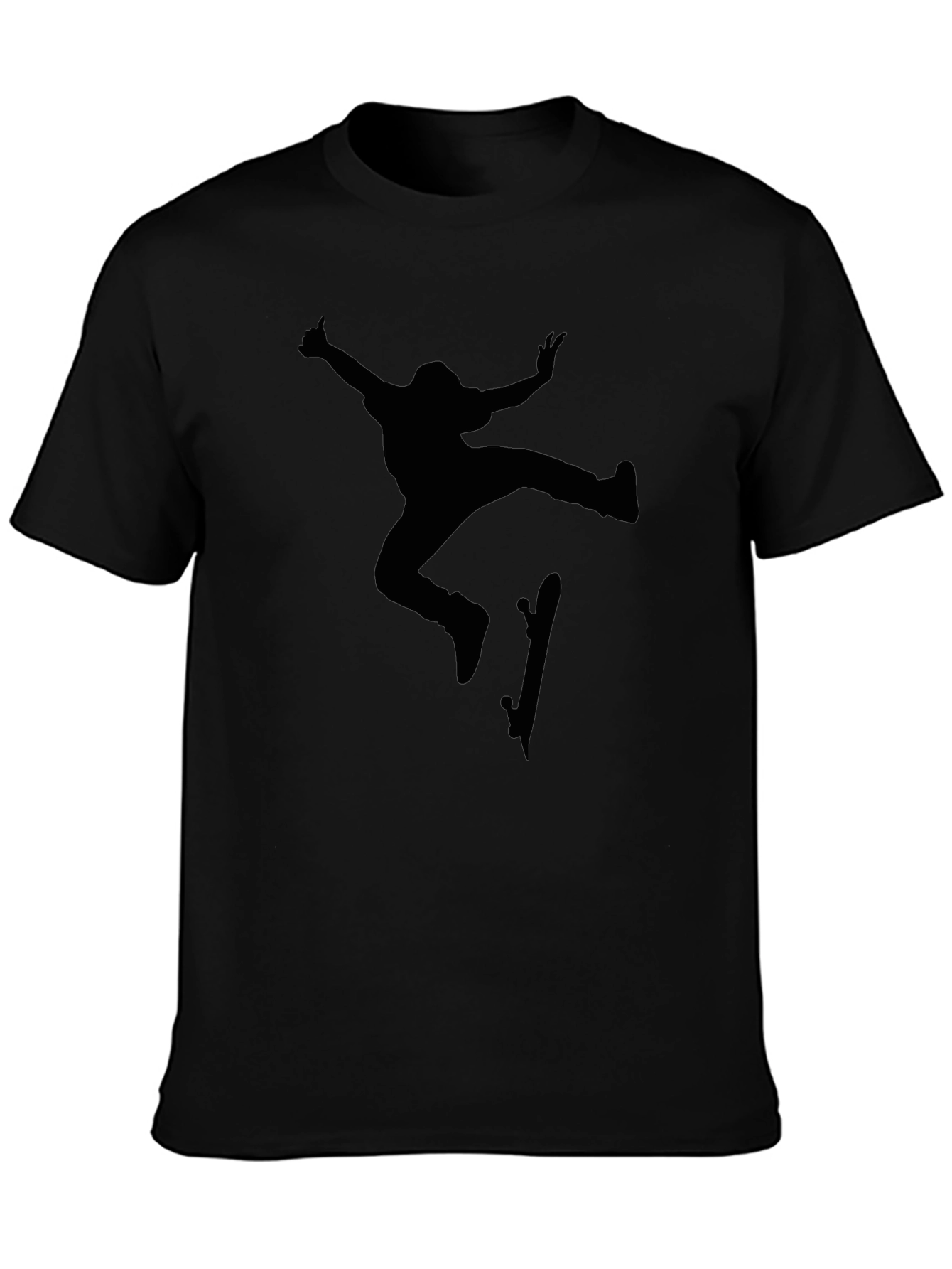 Skateboarder Silhouette Black T-Shirt