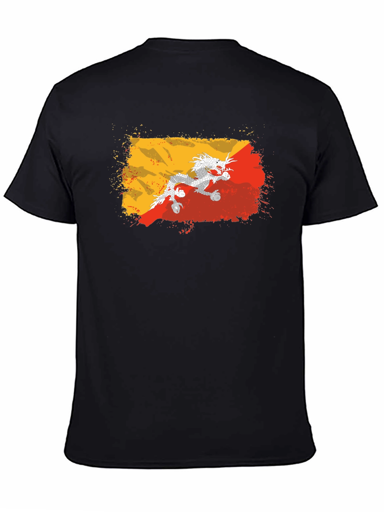 Bhutan Flag Dragon T-Shirt - Grunge Style