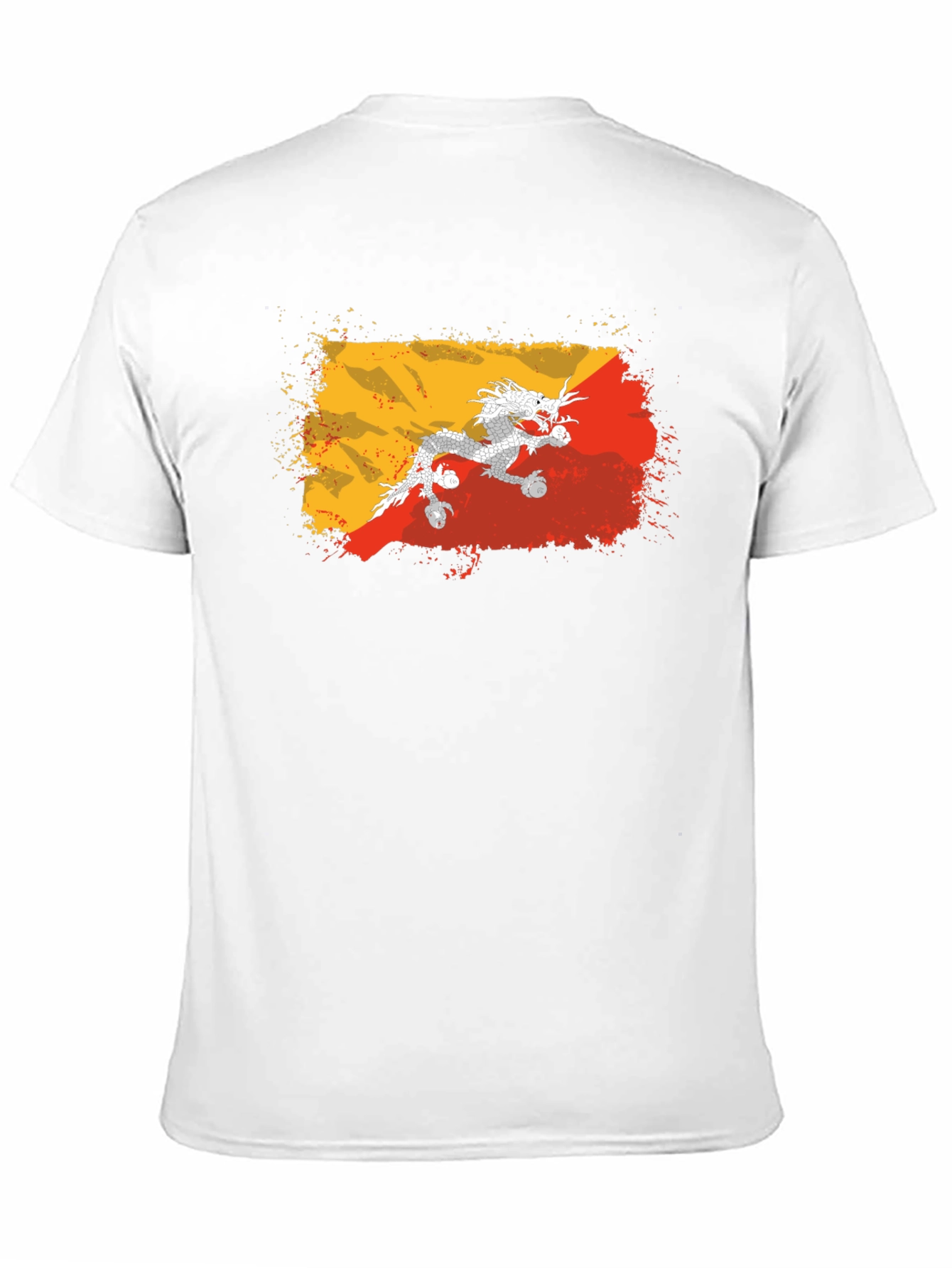Bhutan Flag Dragon T-Shirt - Grunge Style