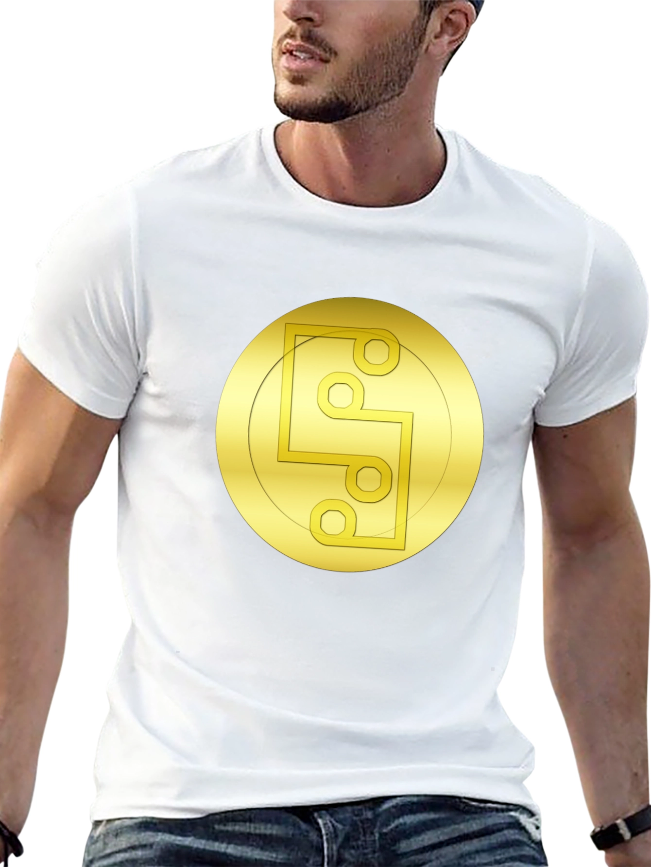 Golden Symbol Black Tee - Unique Graphic Design