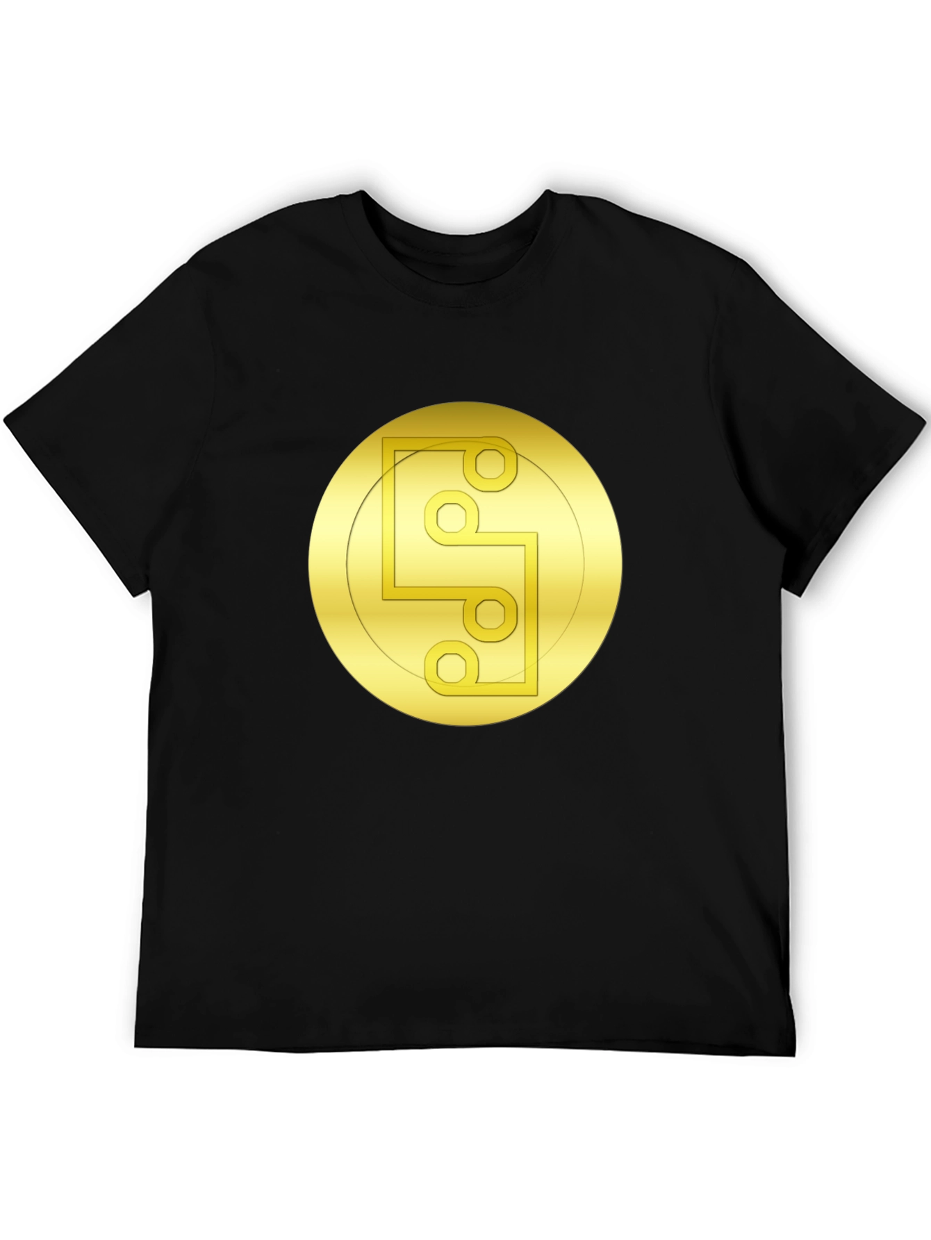 Golden Symbol Black Tee - Unique Graphic Design