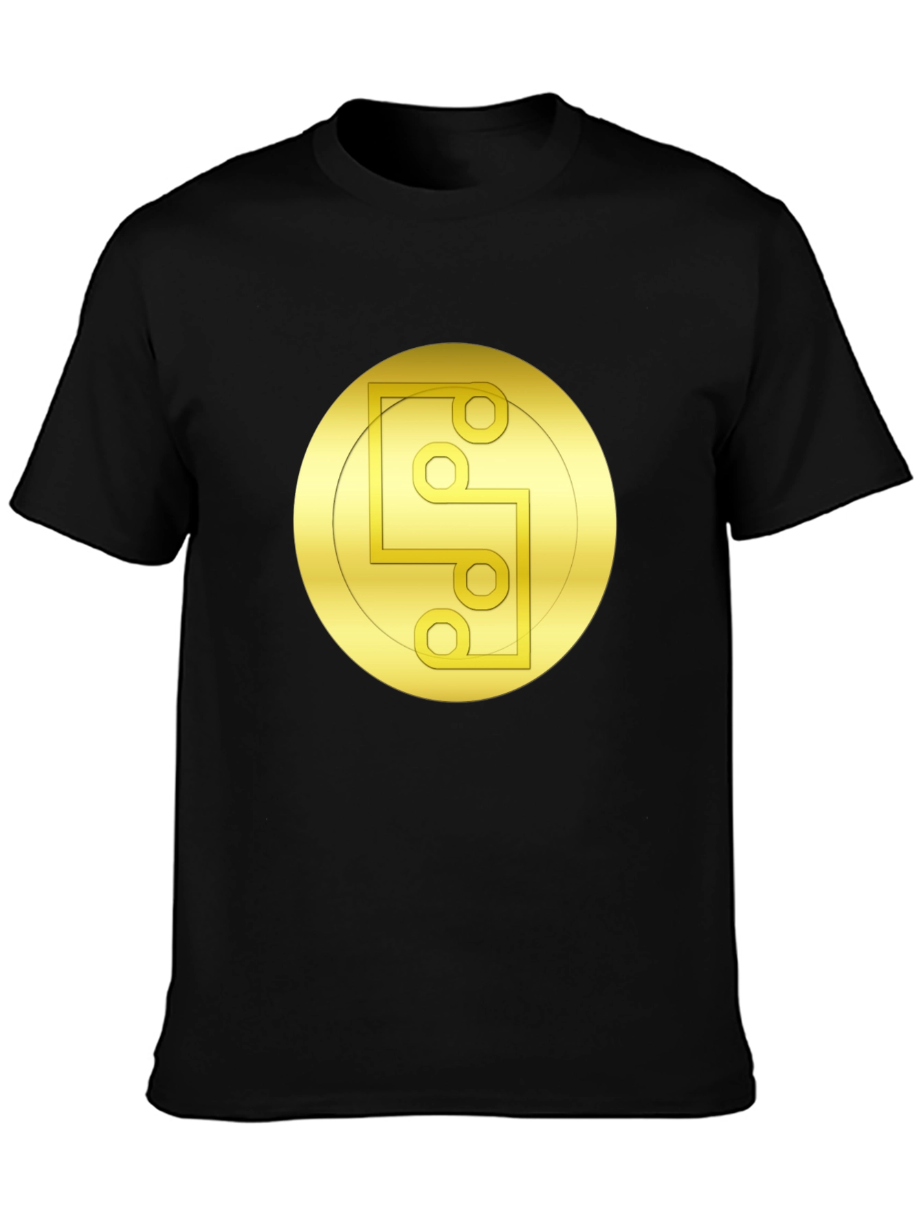 Golden Symbol Black Tee - Unique Graphic Design