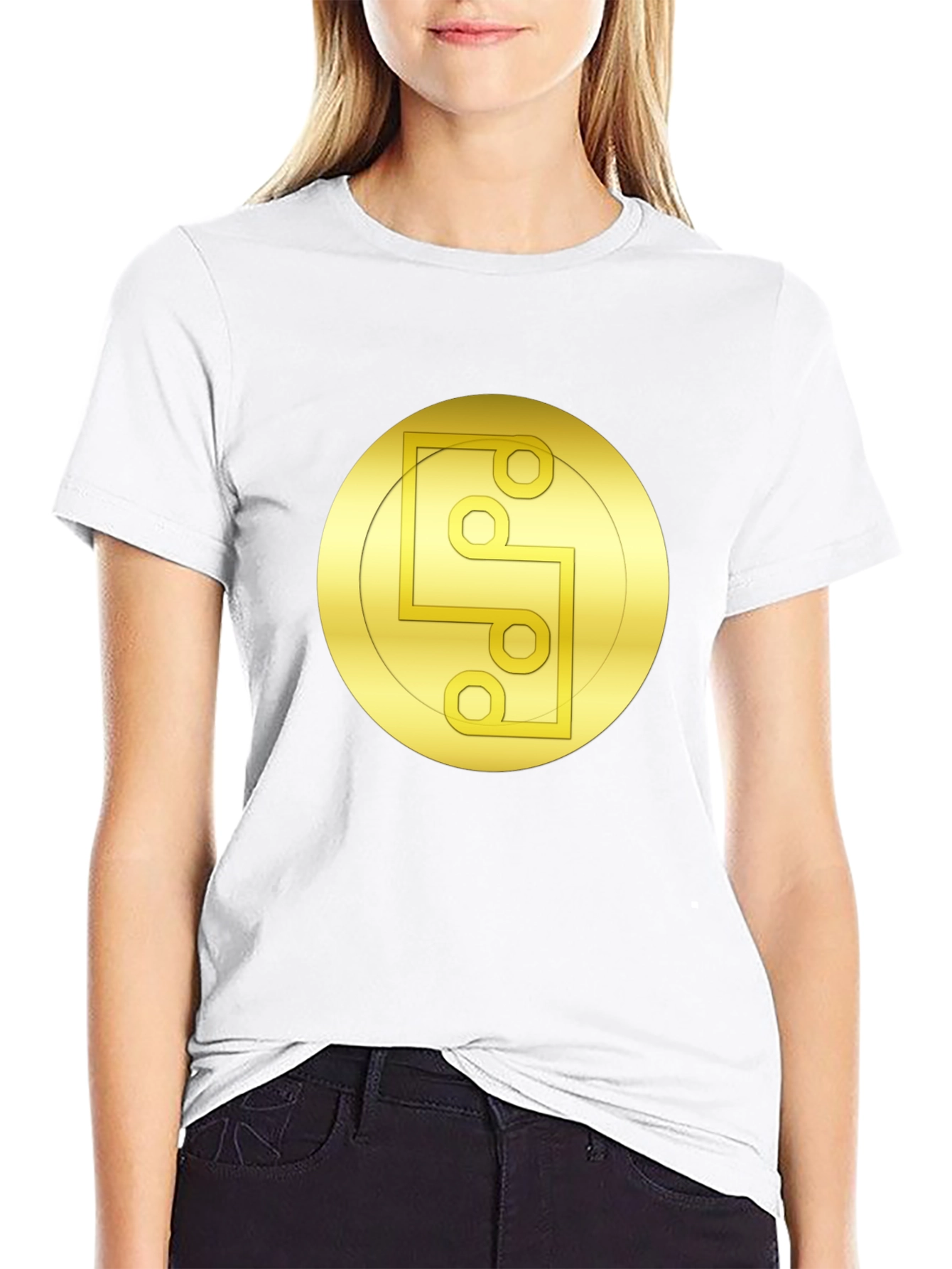 Golden Symbol Black Tee - Unique Graphic Design