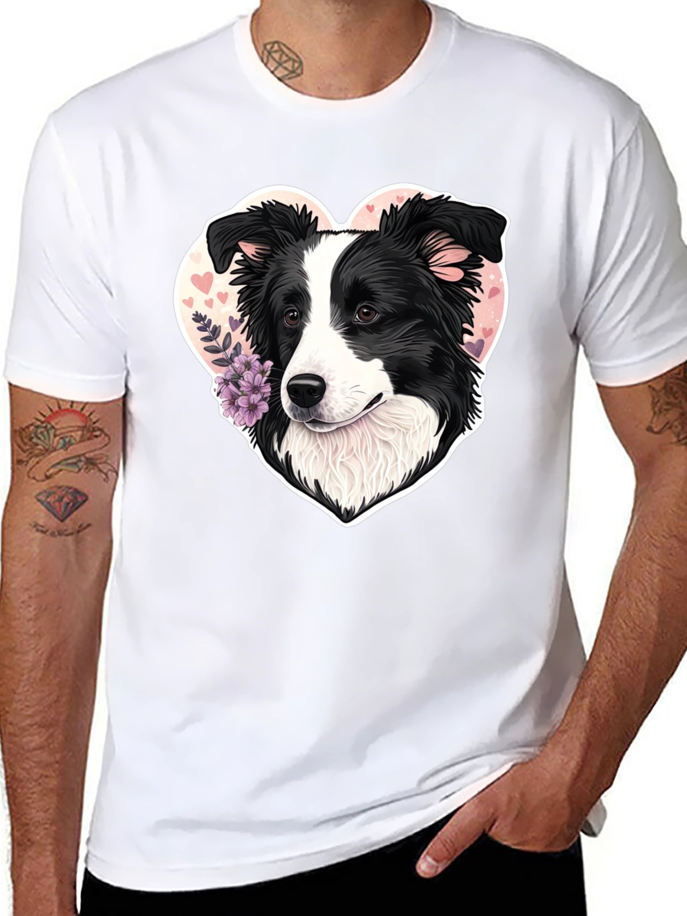 Border Collie Heart T-Shirt - Dog Lover Tee
