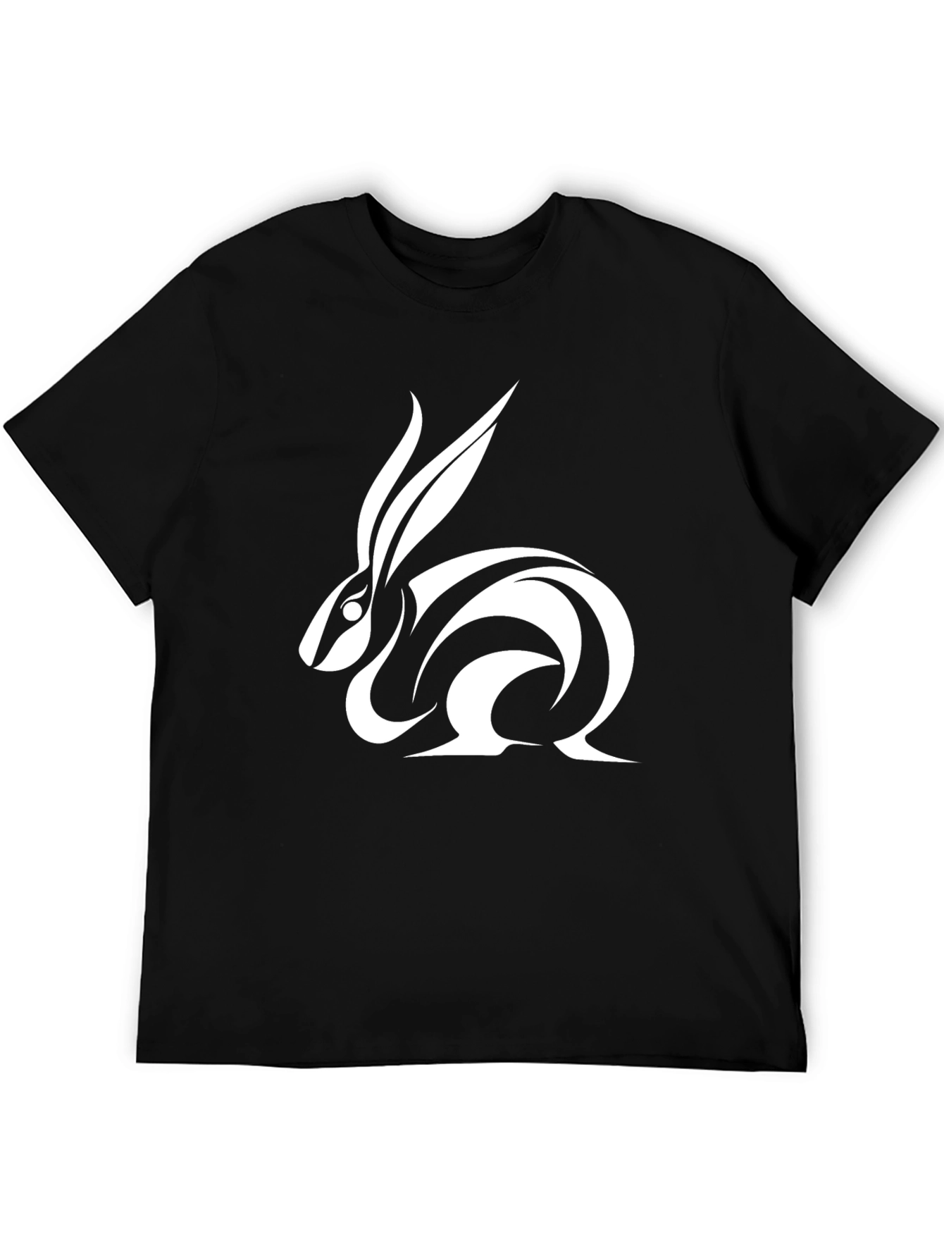 Tribal Rabbit Graphic Tee - Black