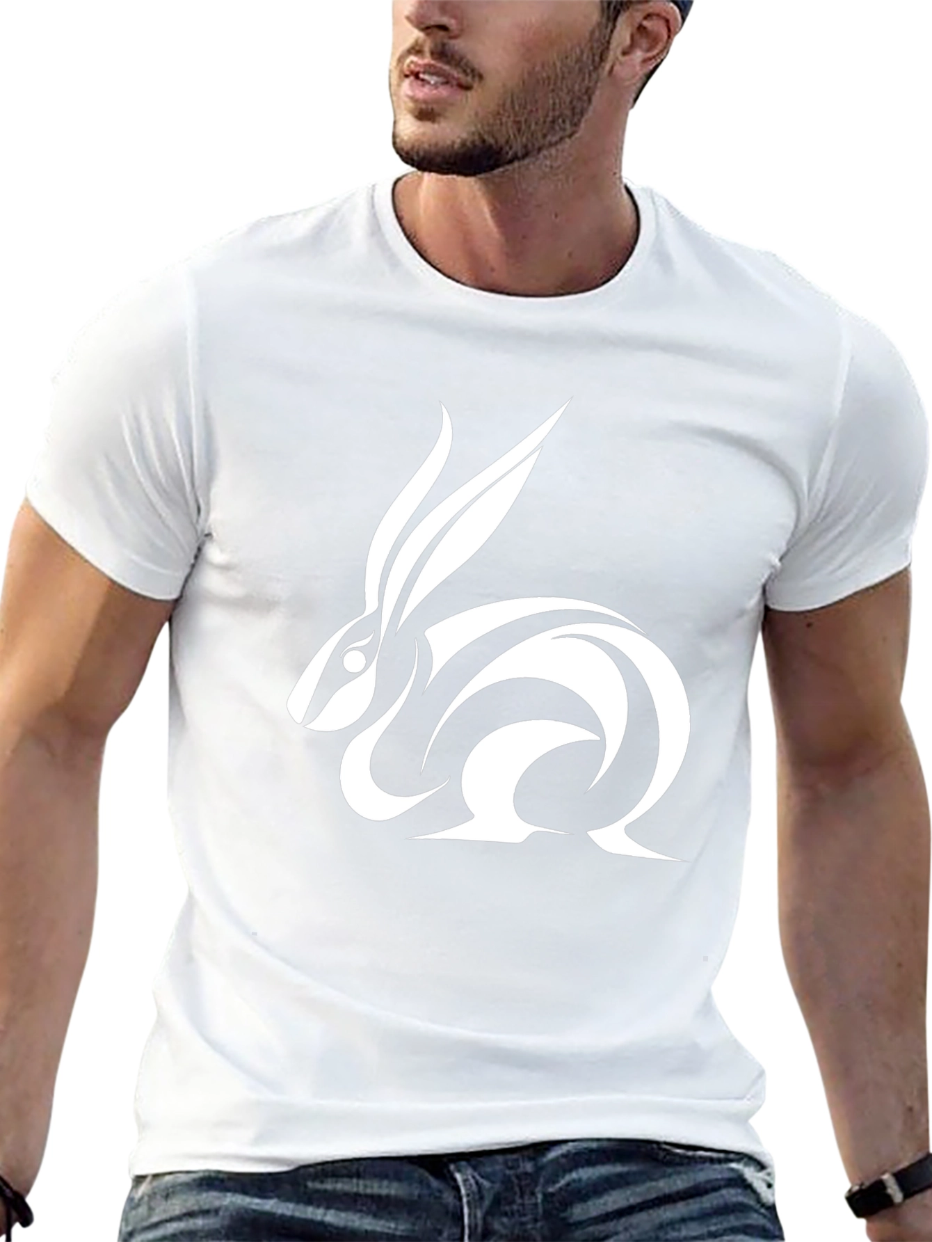 Tribal Rabbit Graphic Tee - Black