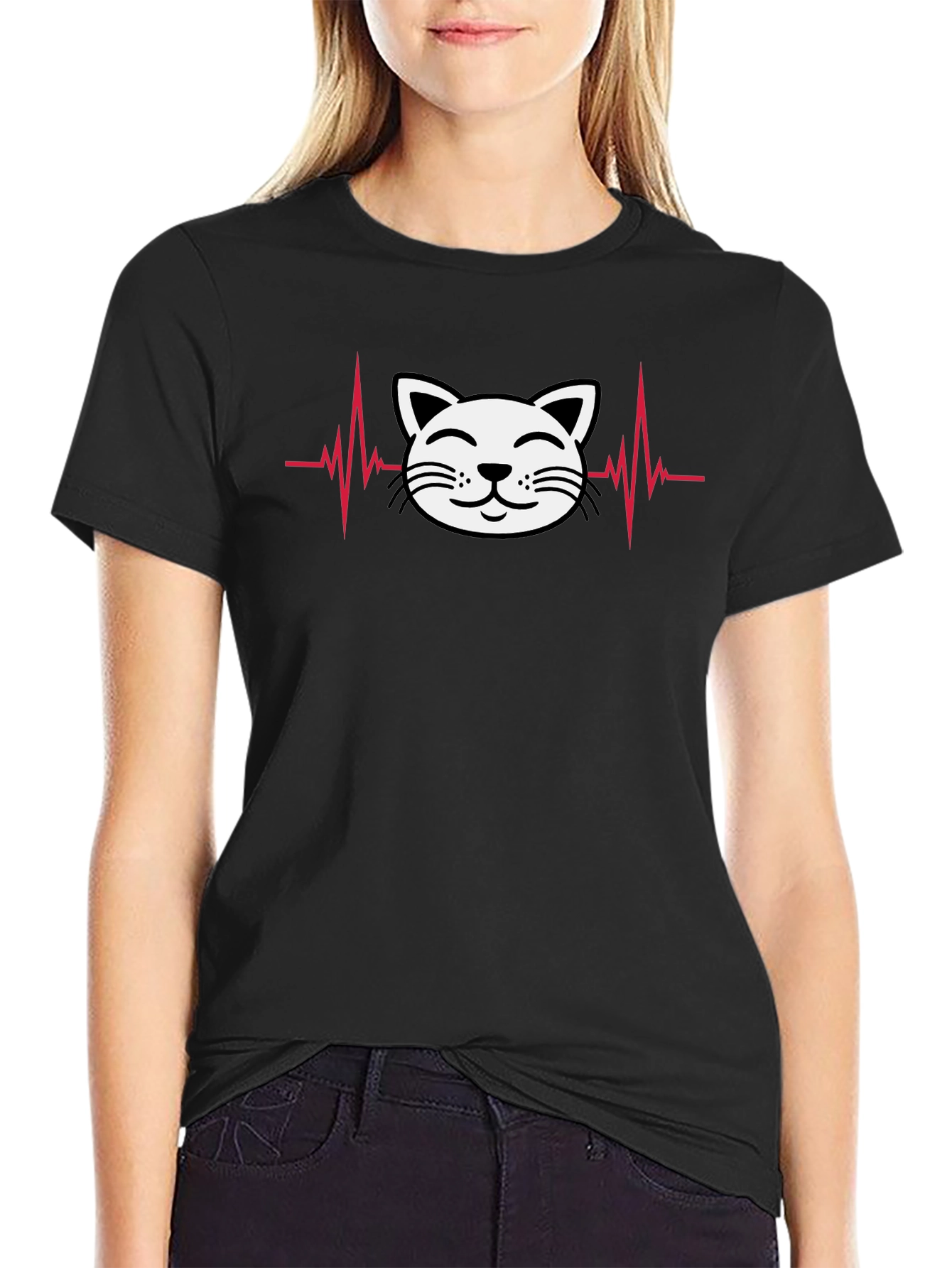 Cat Heartbeat T-Shirt - Cute & Stylish!